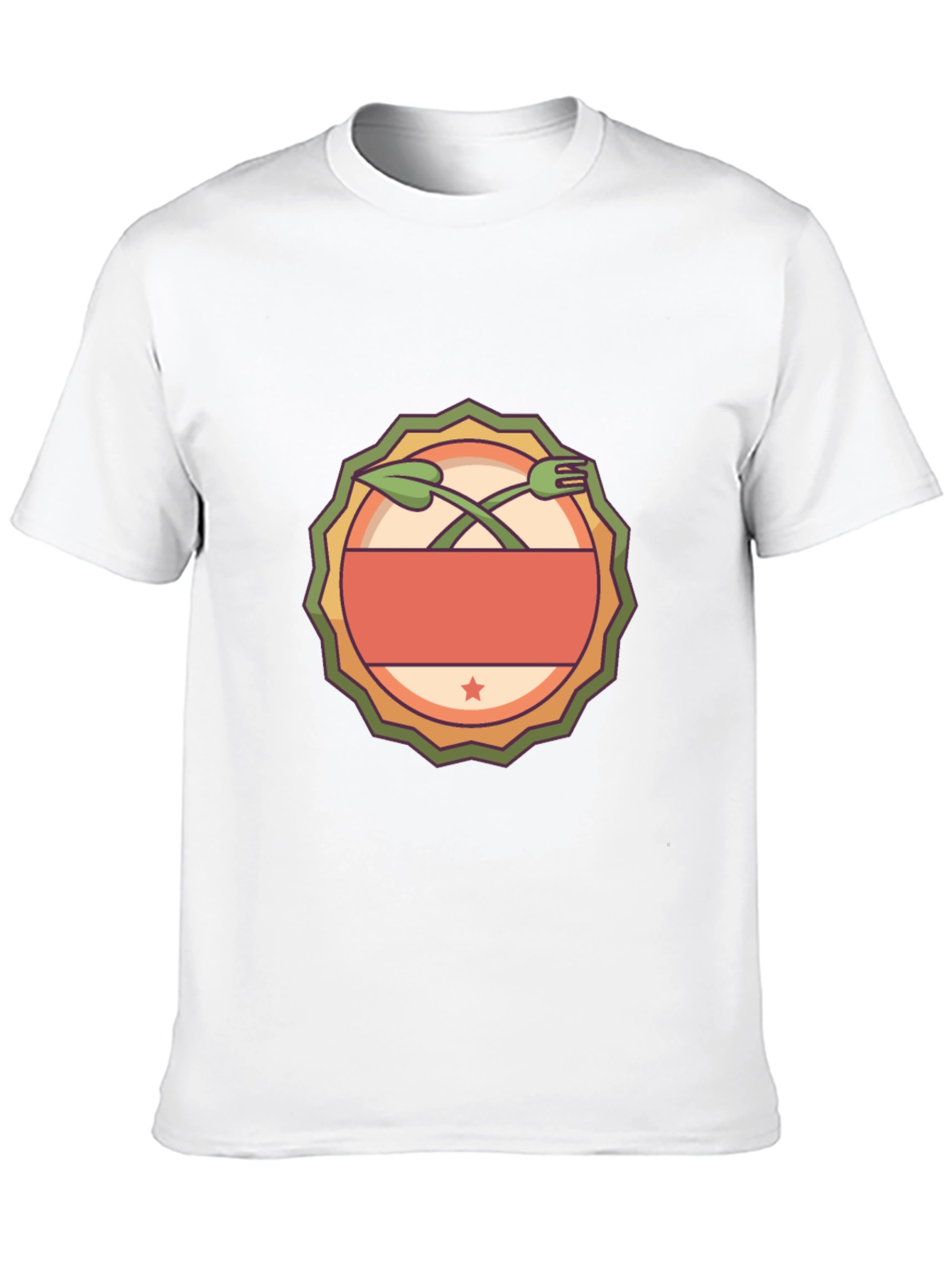 Unique Graphic Tee - Fork & Leaf Design