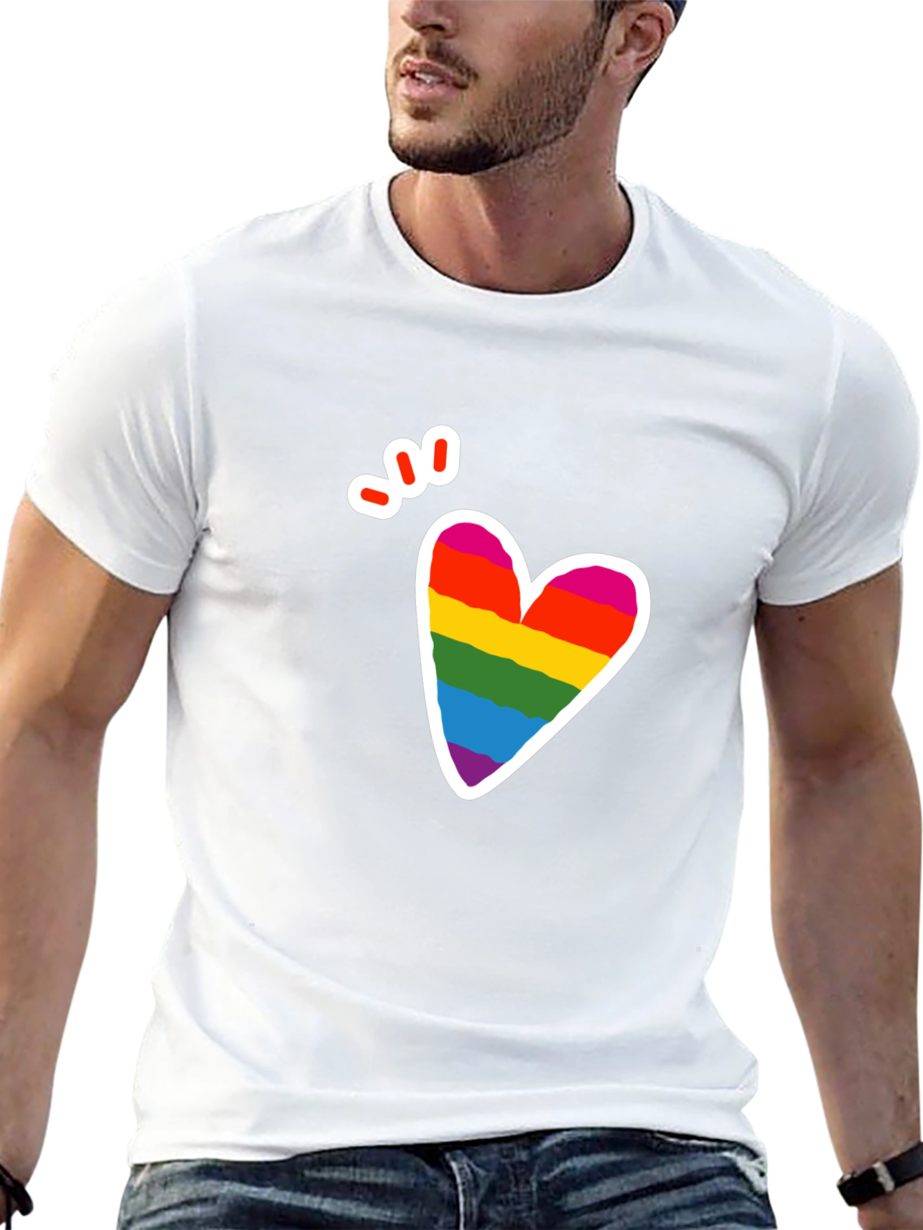 Pride Heart Graphic Tee - Mens Black T-Shirt