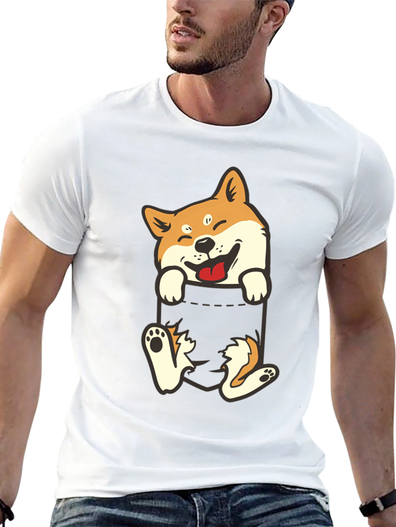Shiba Inu Pocket T-Shirt: Funny Dog Tee