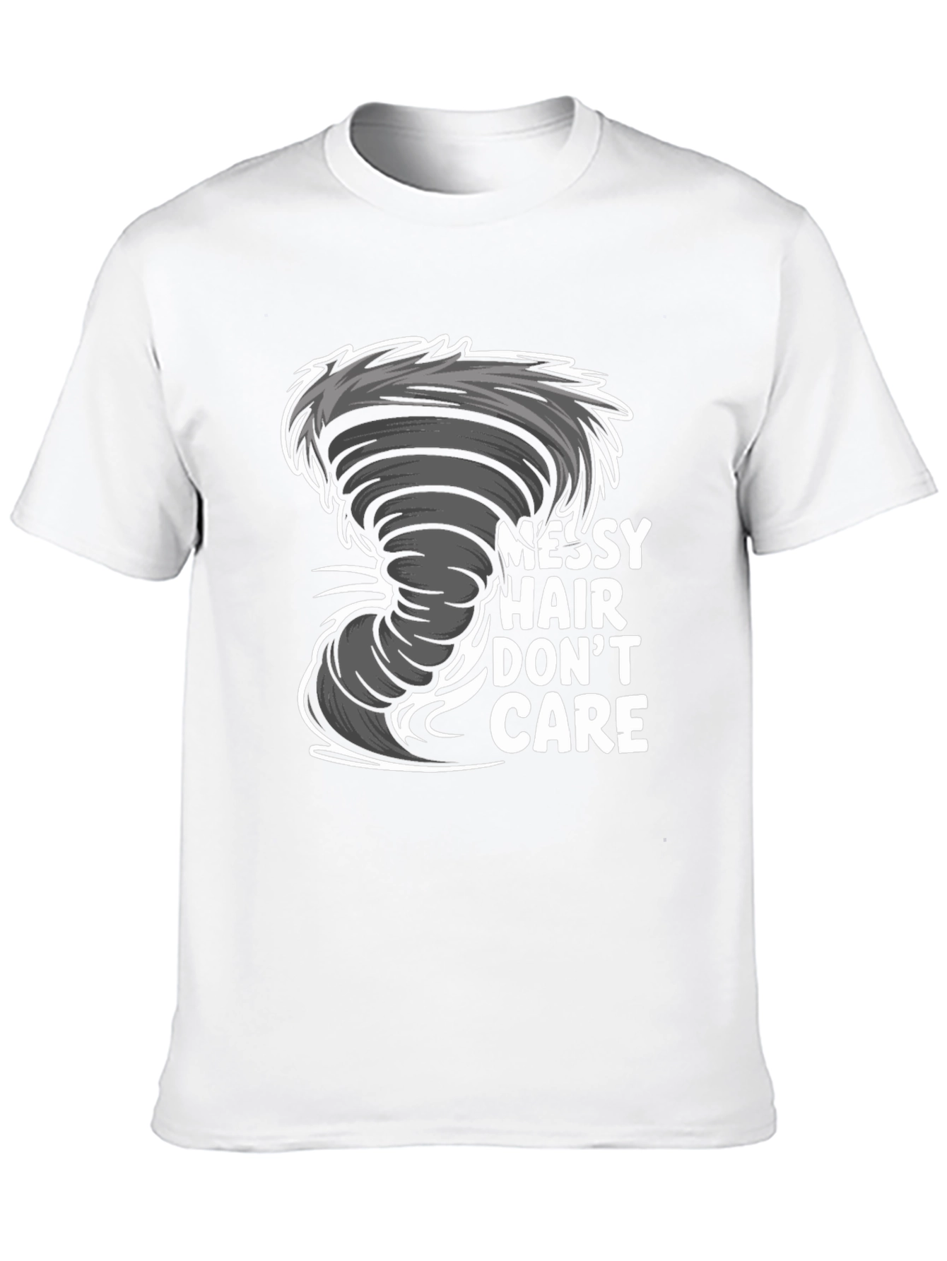 Messy Hair Dont Care Black T-Shirt