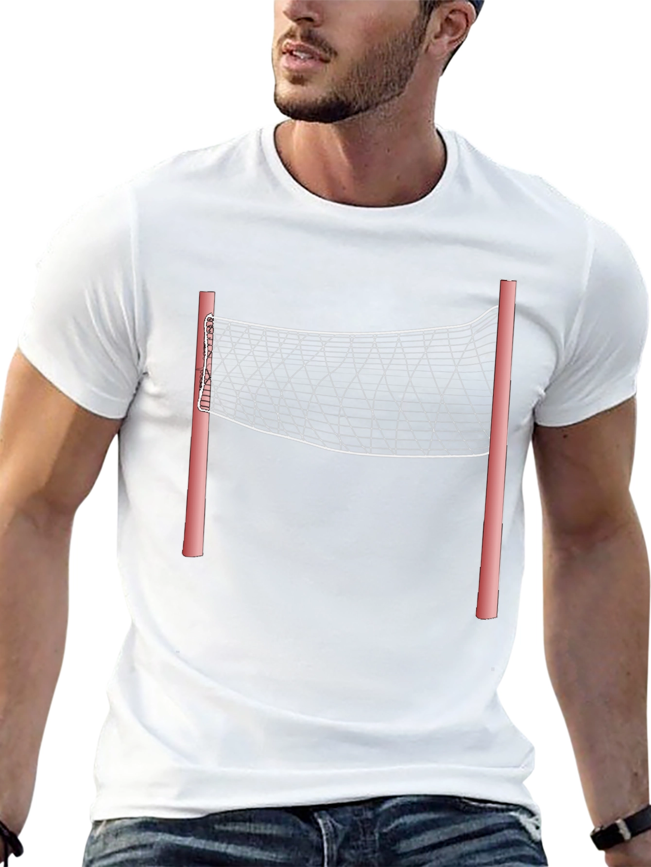 Volleyball Net Graphic Tee - Black Casual Shirt