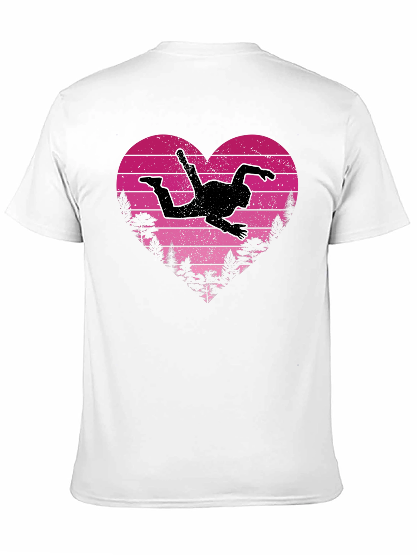 Skydiving Heartbeat T-Shirt - Black