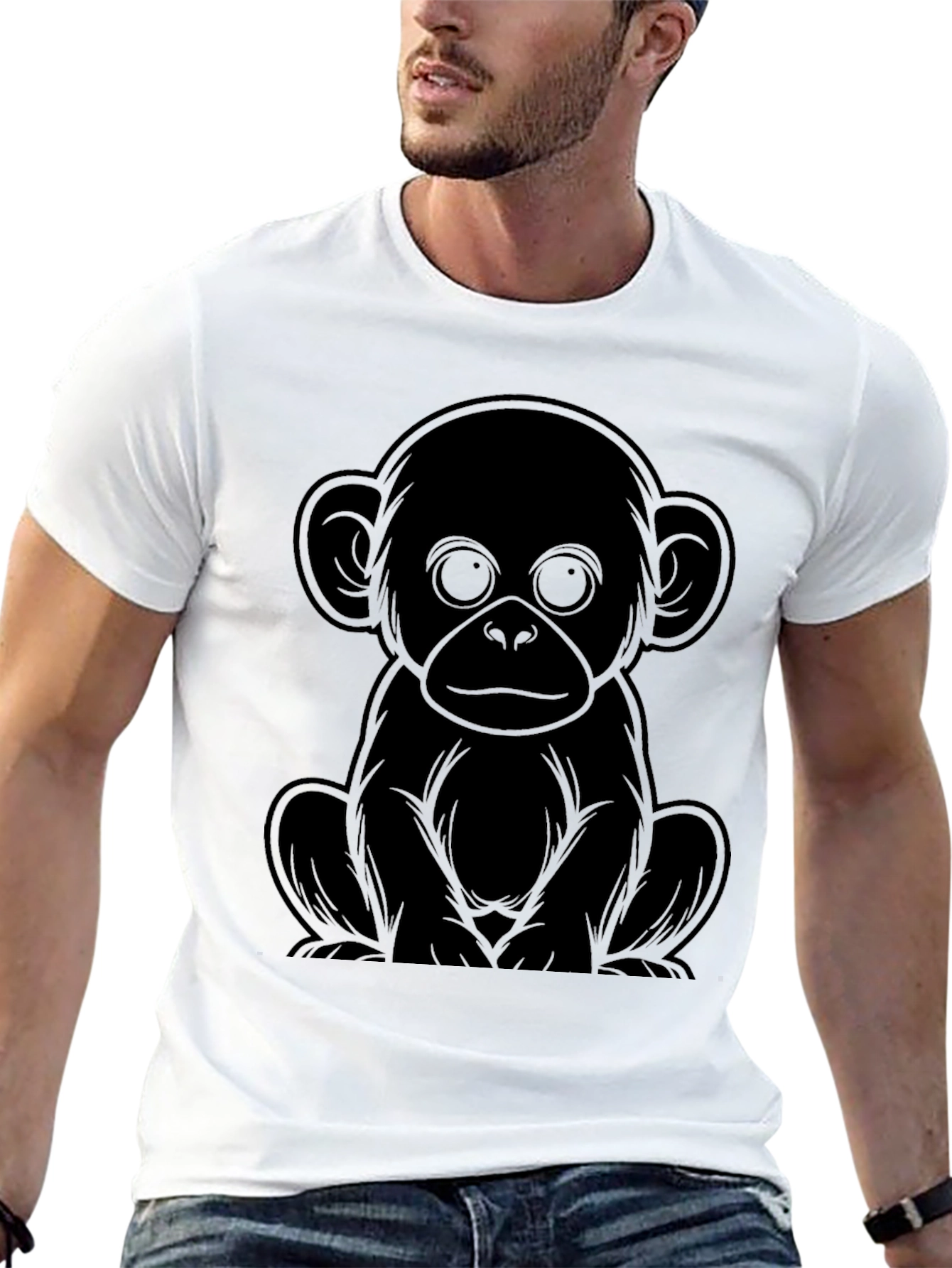 Monkey Graphic Tee - Black Unisex T-Shirt