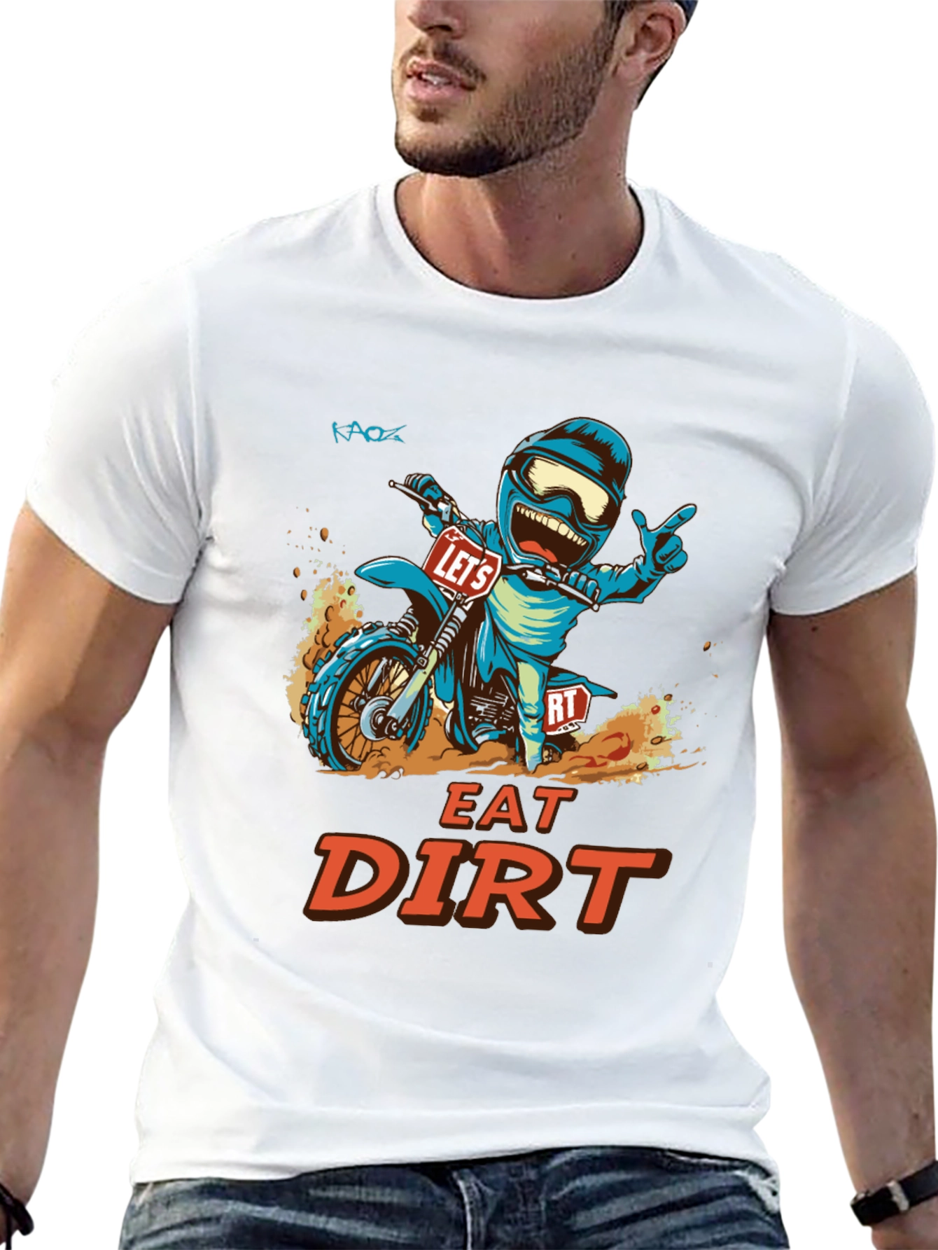 Eat Dirt Motocross T-Shirt - Cartoon Style