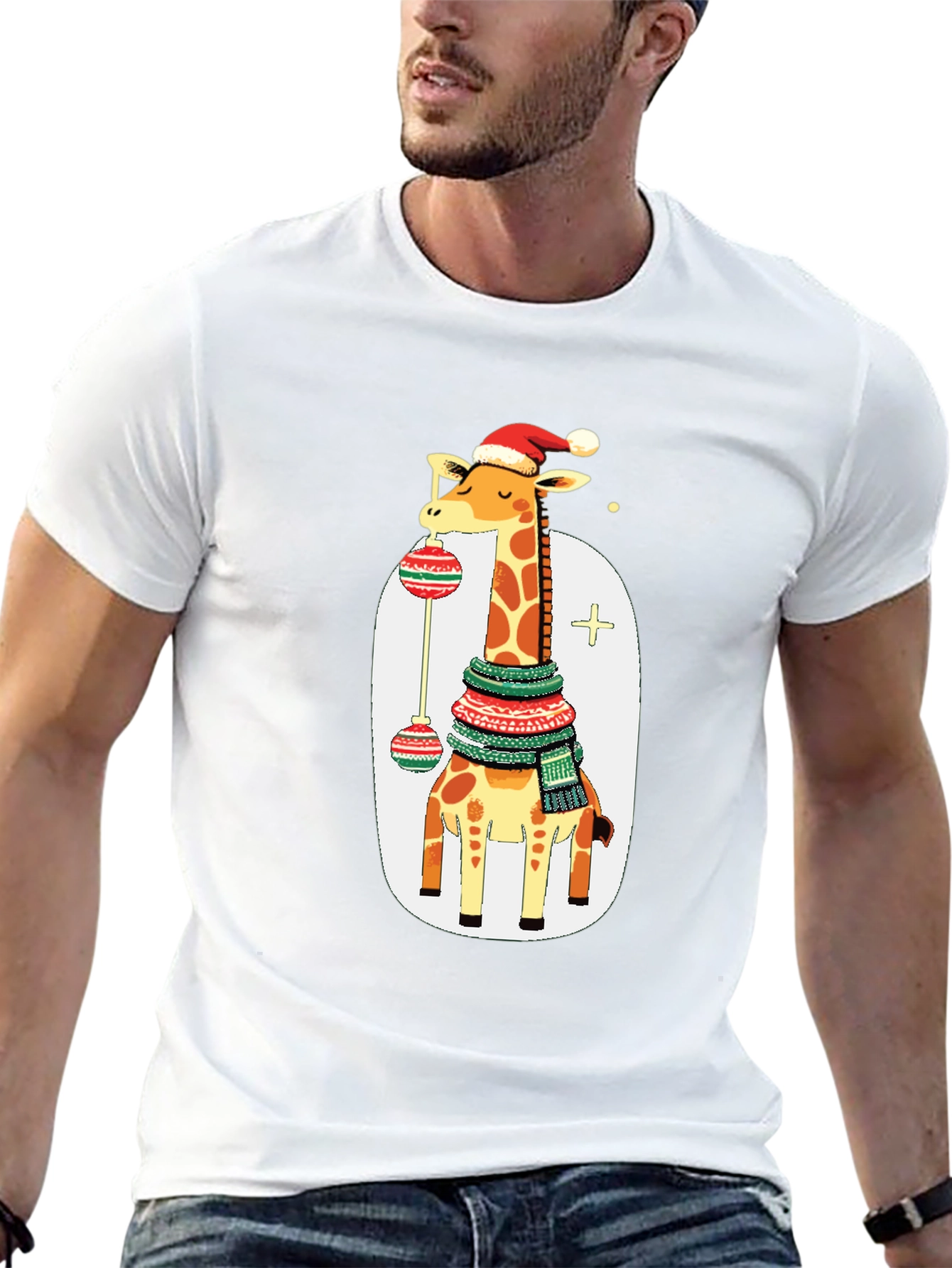 Festive Giraffe Christmas T-Shirt