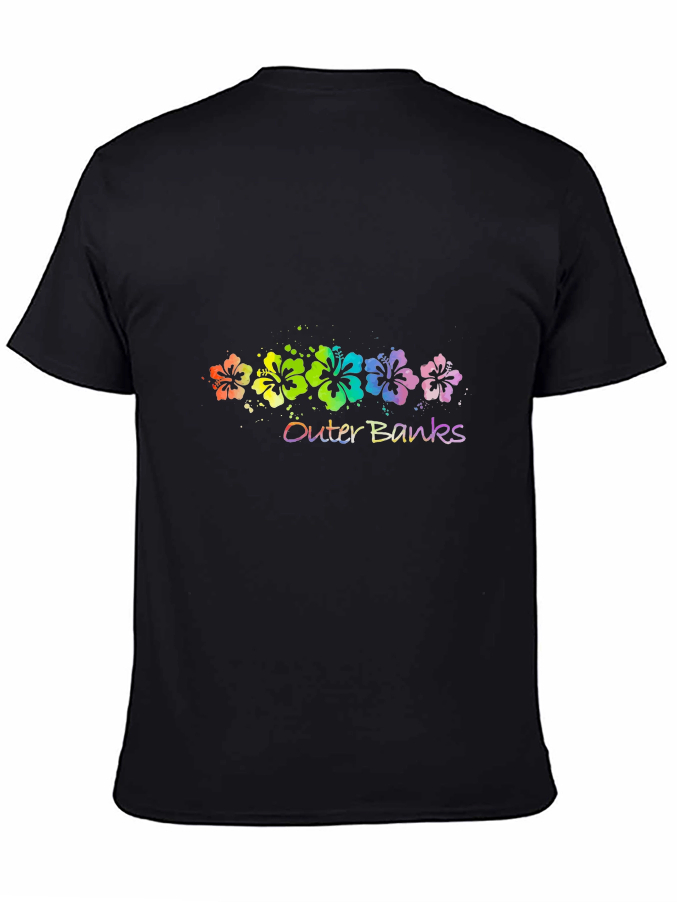 Outer Banks Floral T-Shirt - Vibrant Rainbow Design