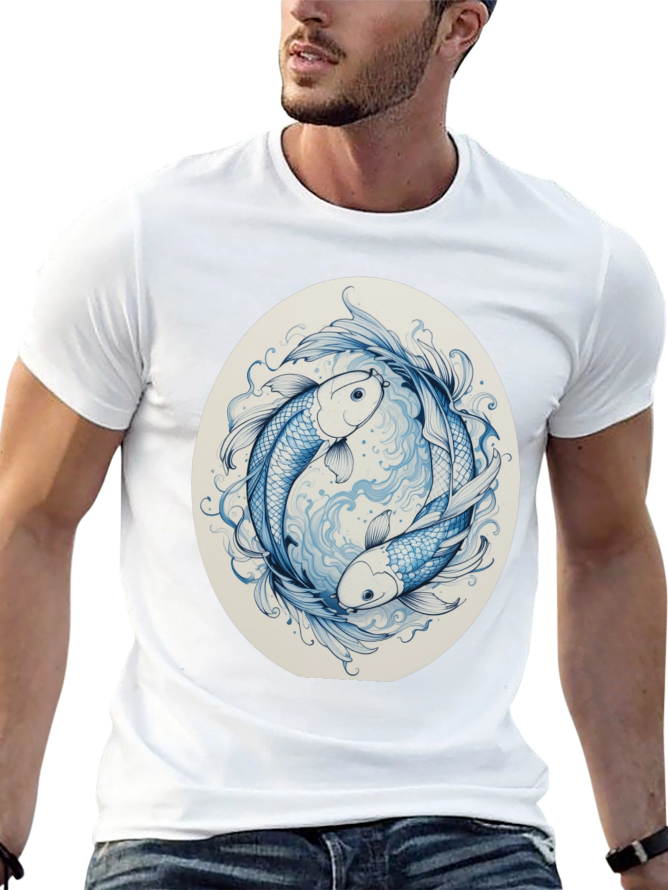 Yin Yang Koi Fish Graphic Tee