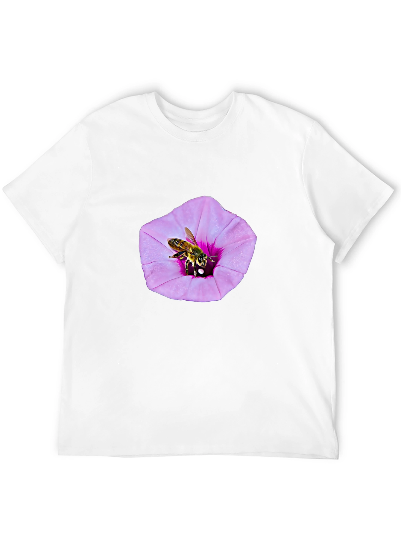 Bee on Flower Graphic T-Shirt - Black
