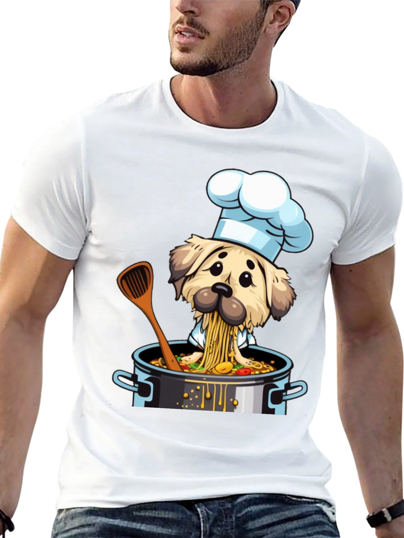 Chef Dog T-Shirt - Funny Cartoon Graphic Tee