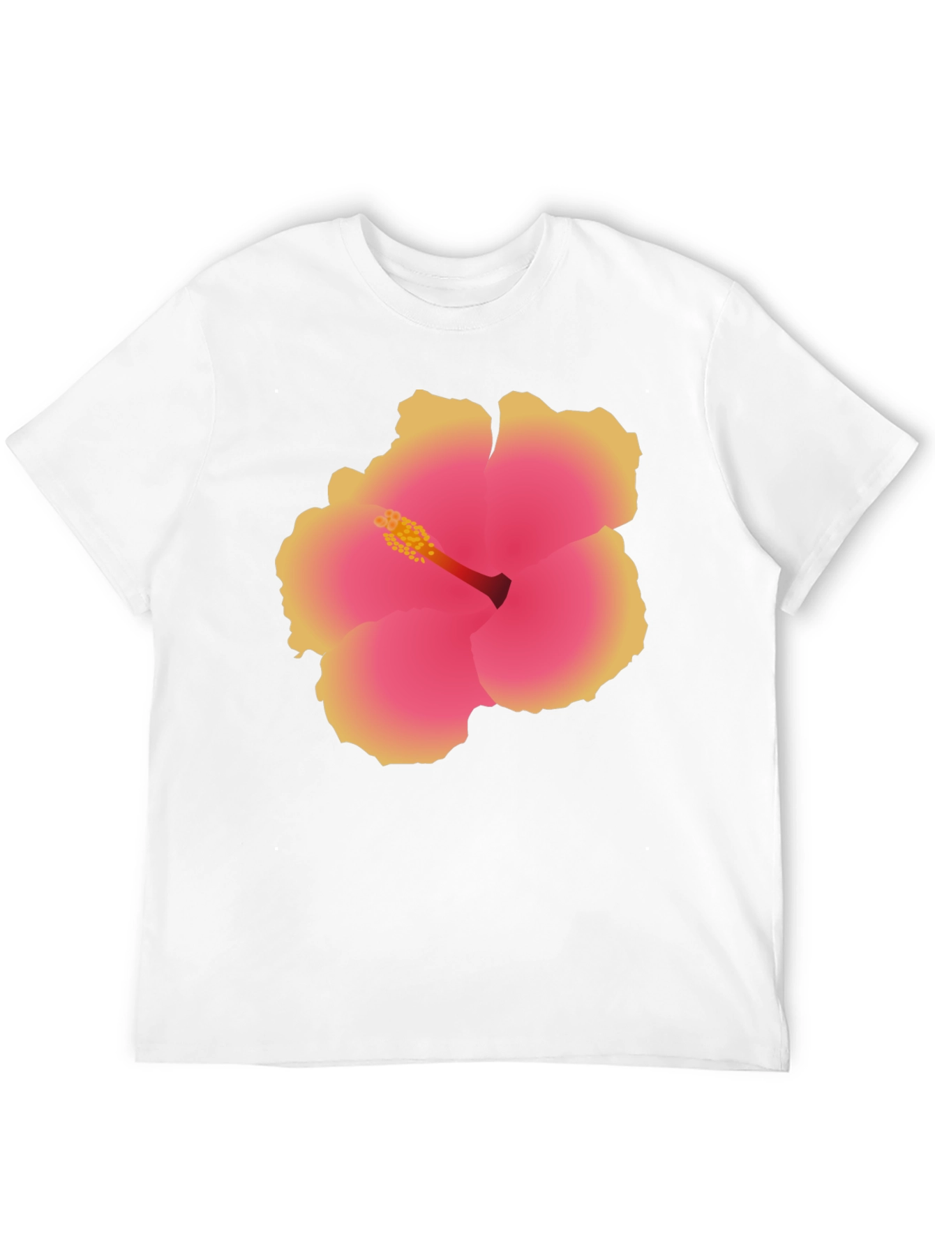 Tropical Hibiscus Flower Graphic Tee - Black