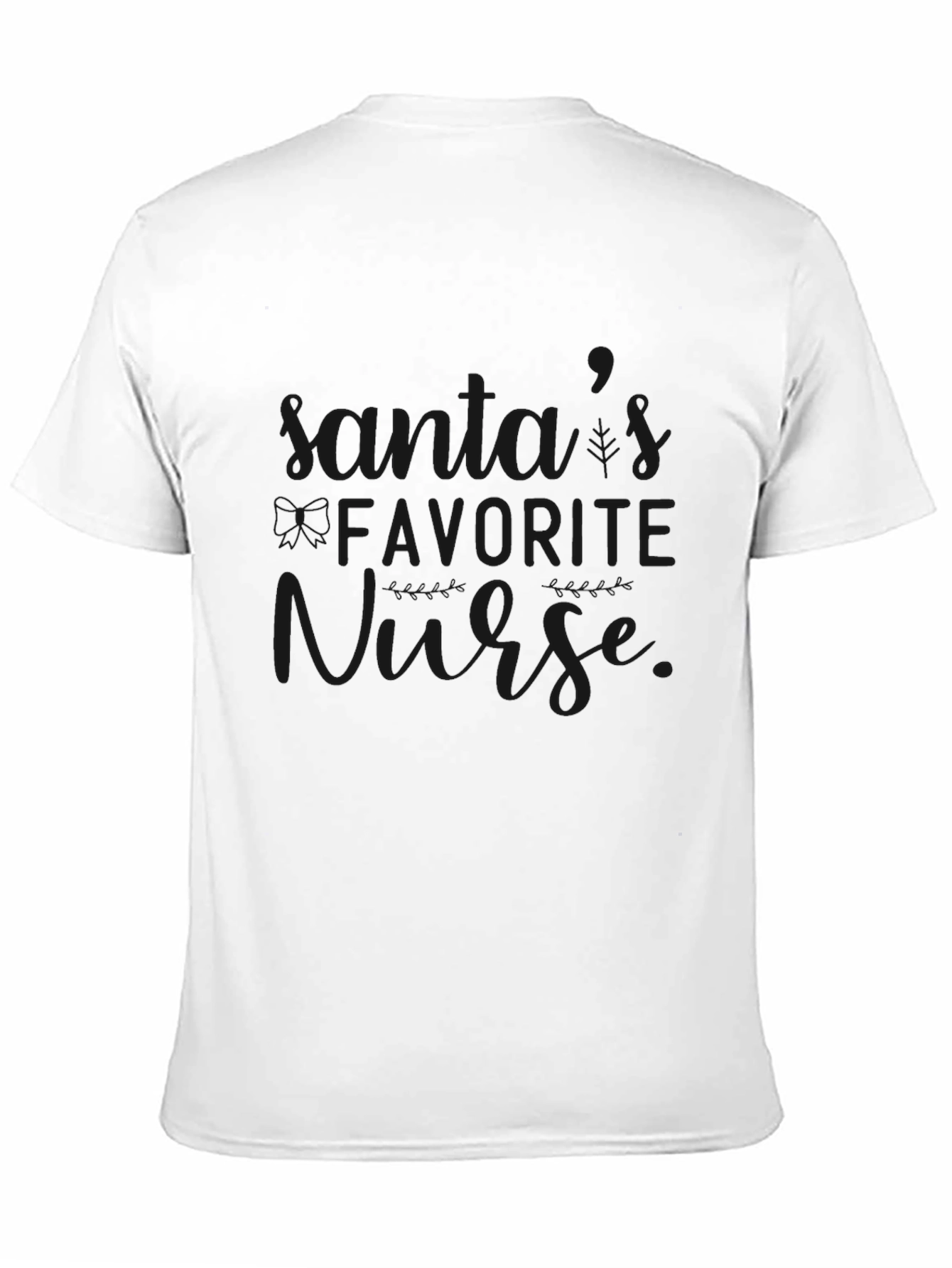 Santas Favorite Nurse Black T-Shirt