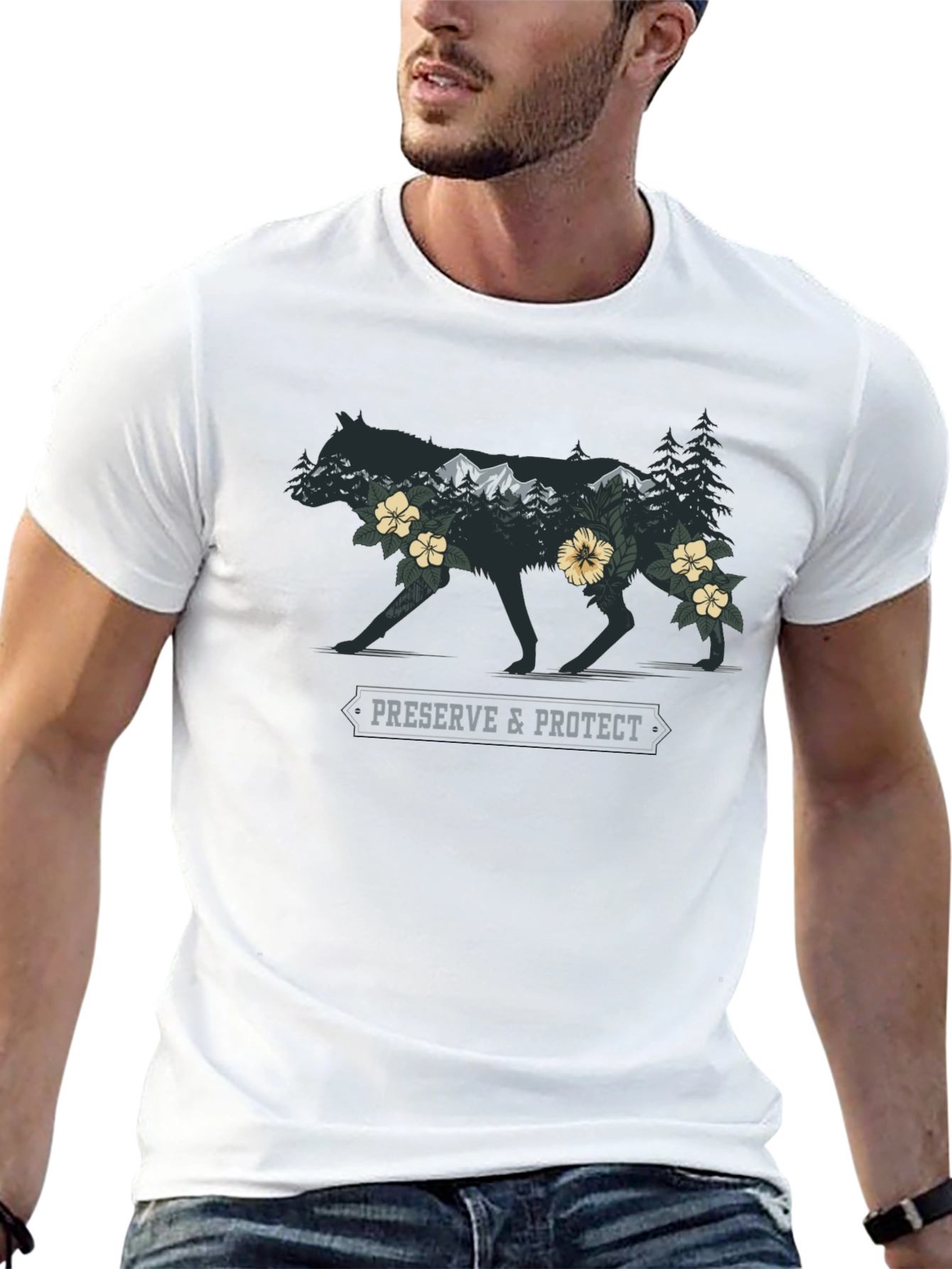 Nature Wolf Graphic Tee