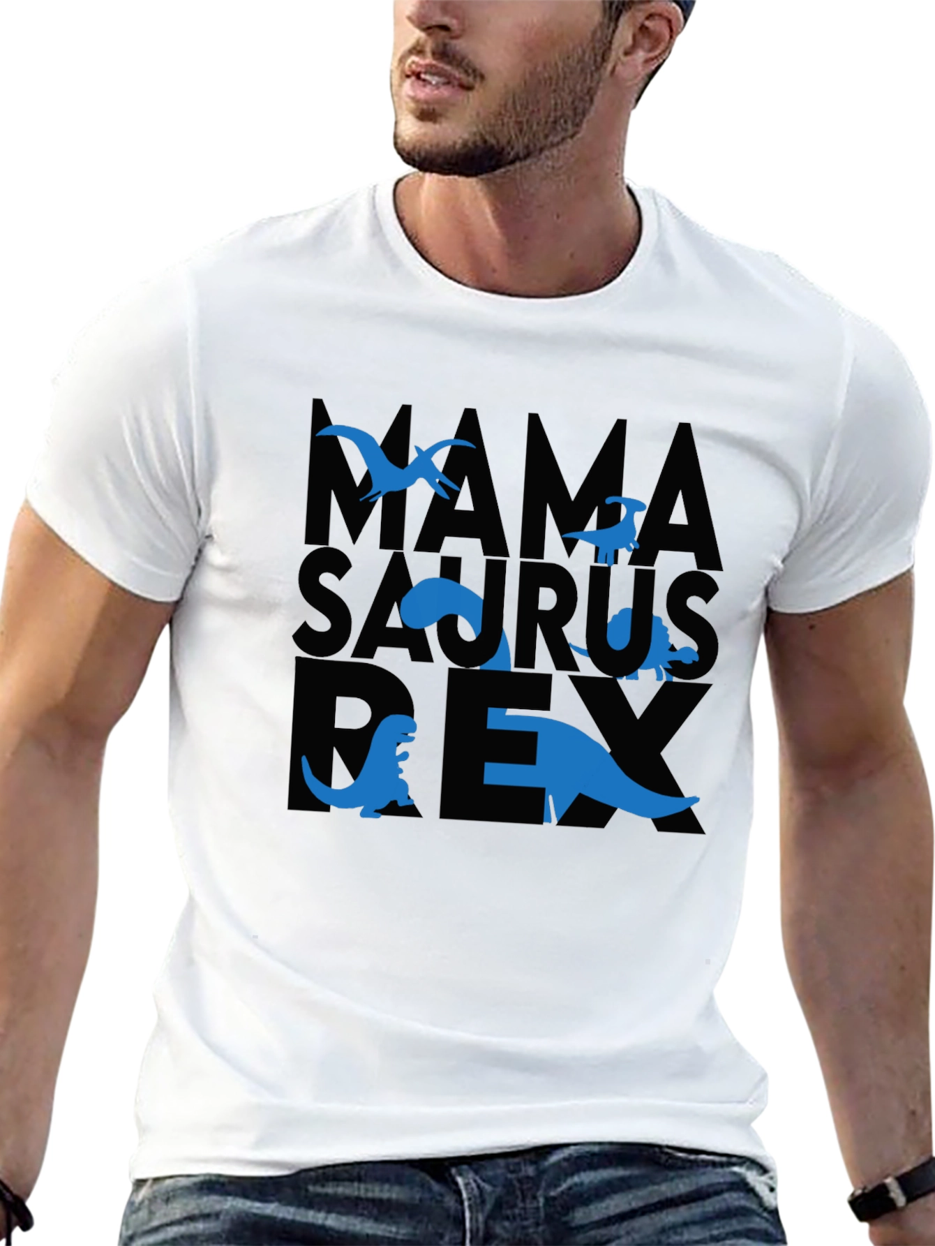 Mama Saurus Rex Dinosaur Graphic T-Shirt