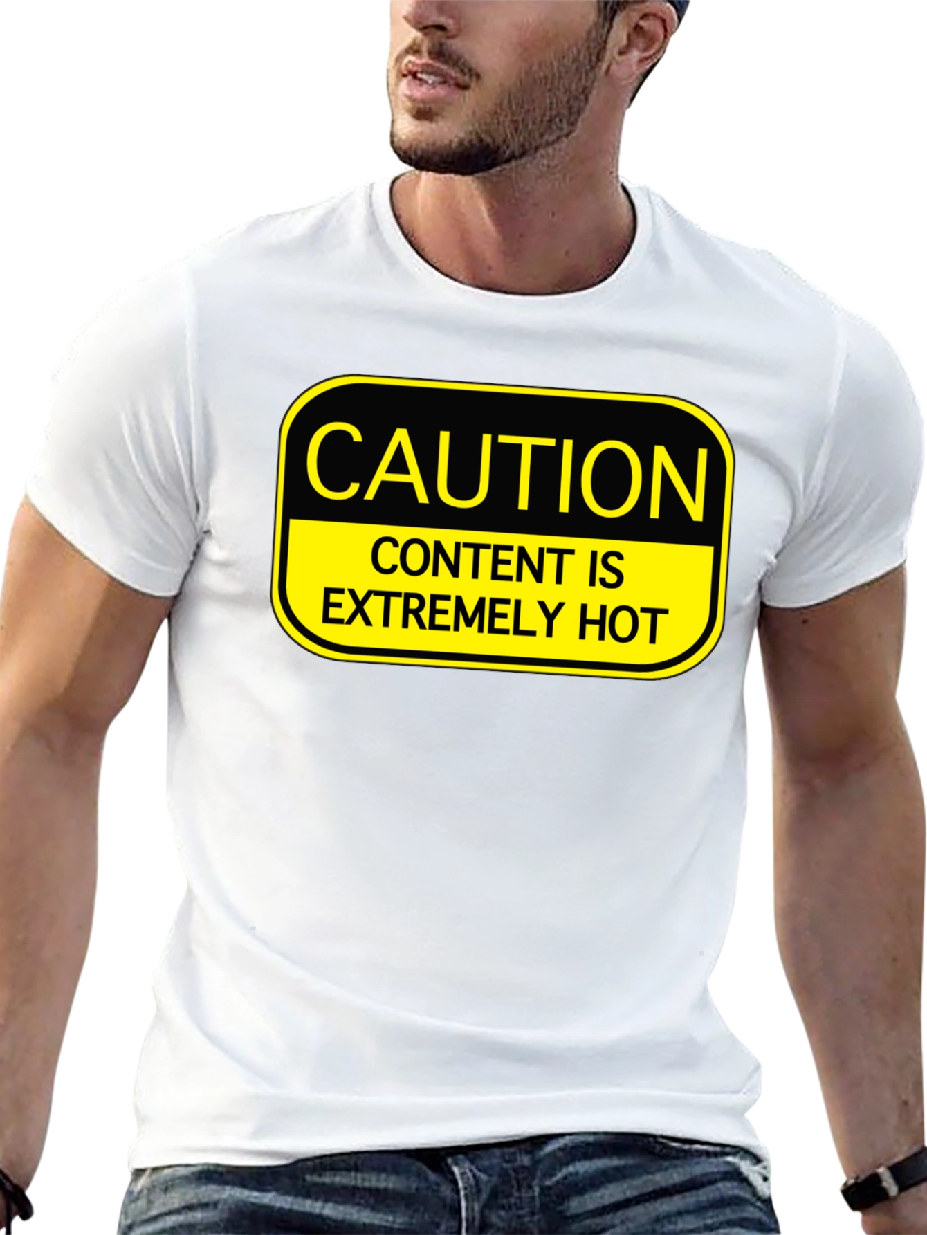 Caution Extremely Hot Content Graphic T-Shirt