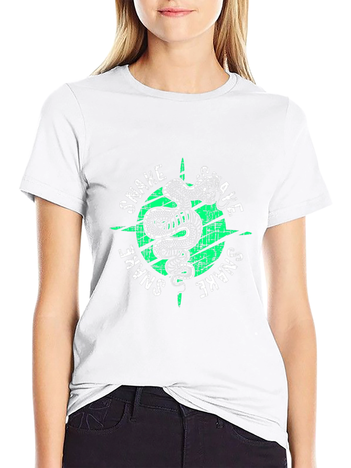 Snake Graphic Print Tee - Mens Black T-Shirt