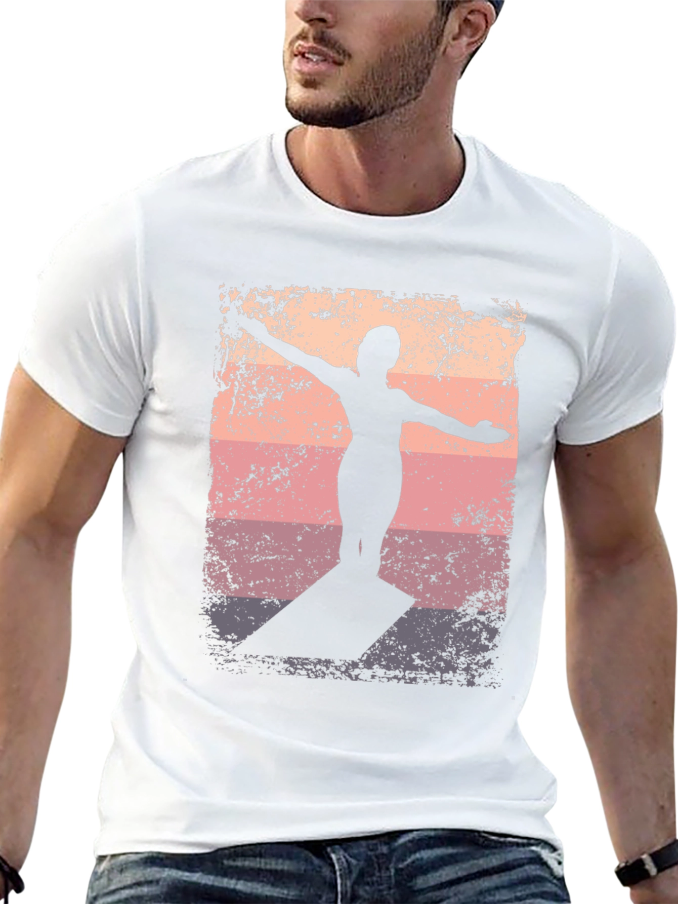 Sunset Diver Graphic Tee - Retro Style