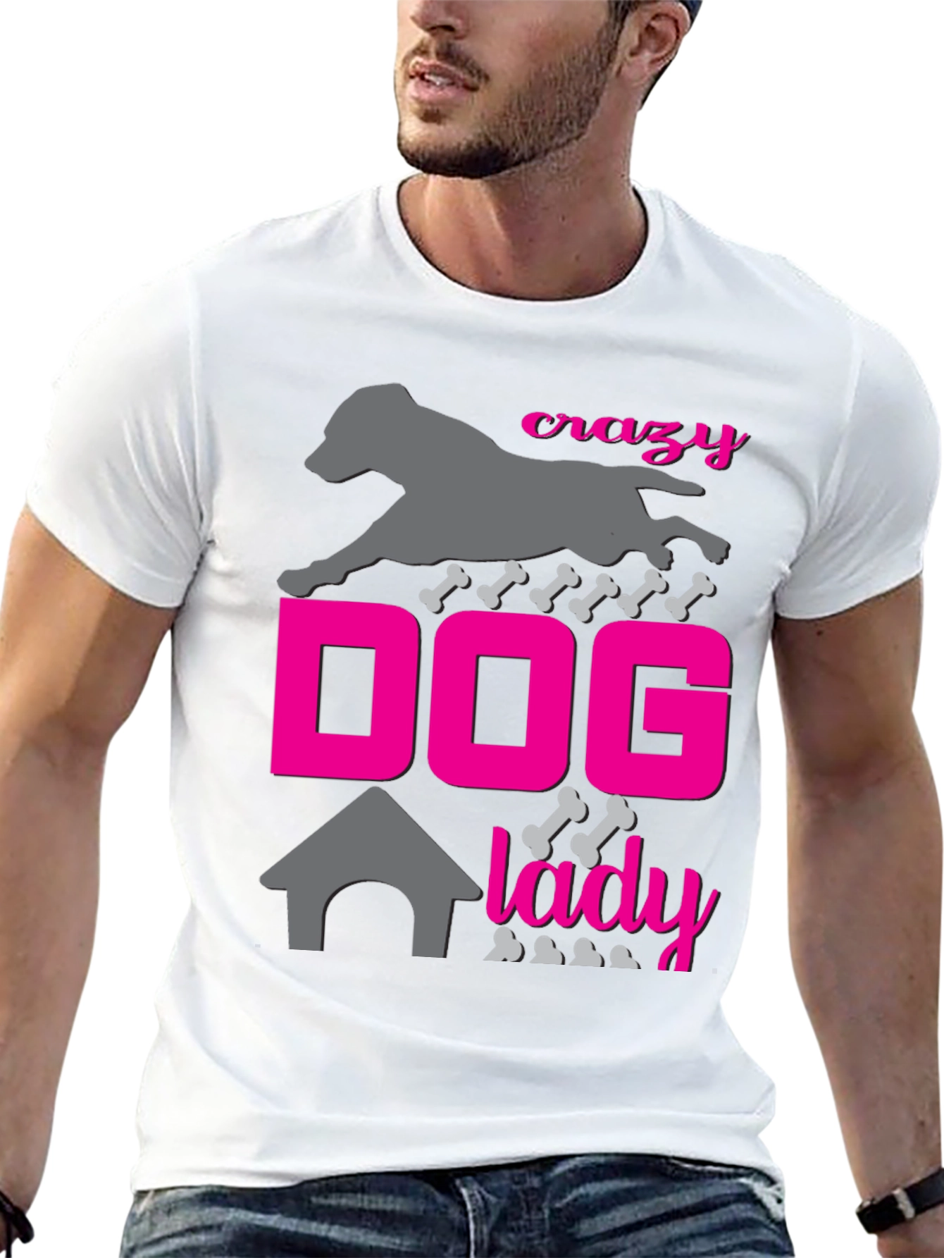 Crazy Dog Lady Graphic Tee - Black