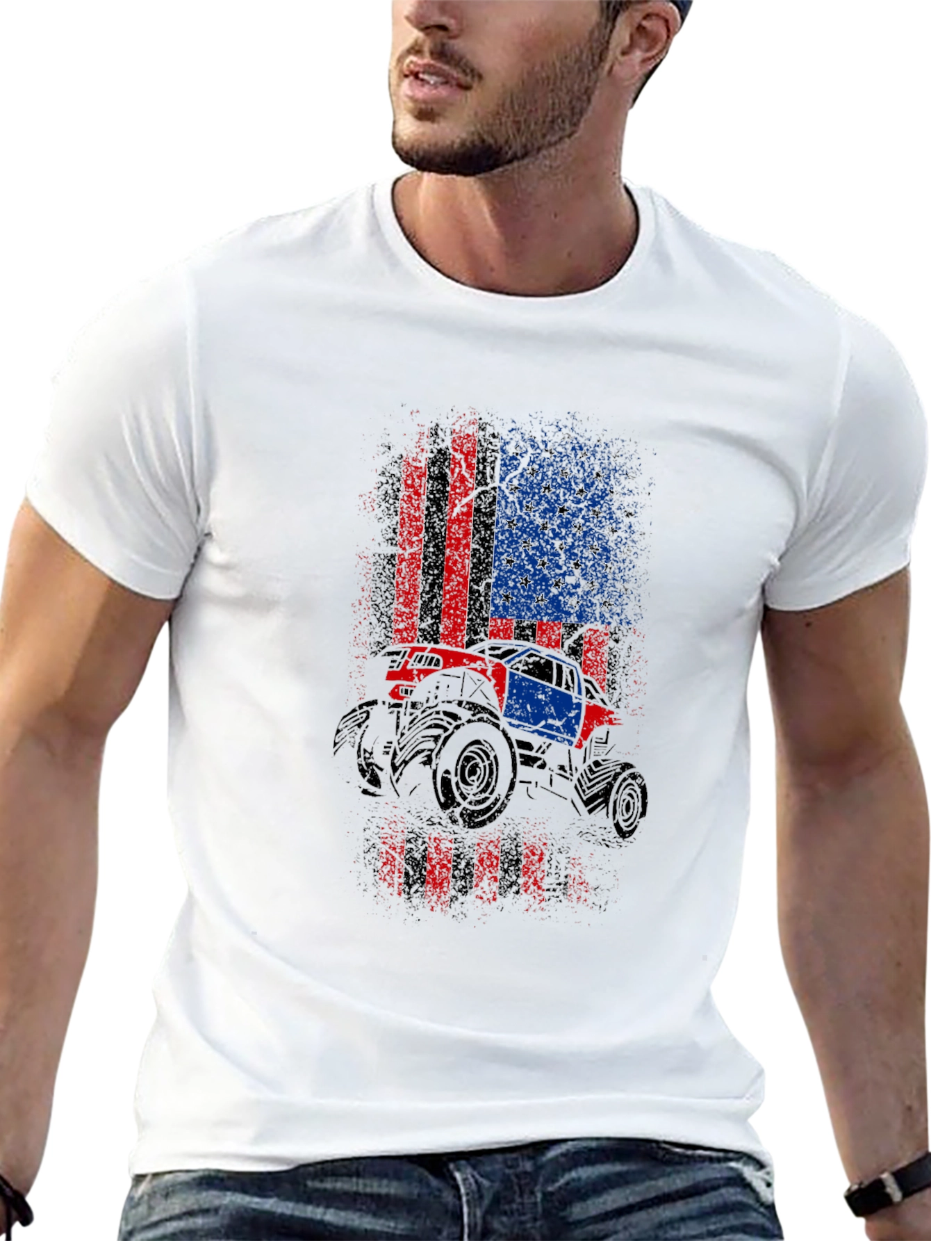 American Flag Monster Truck T-Shirt