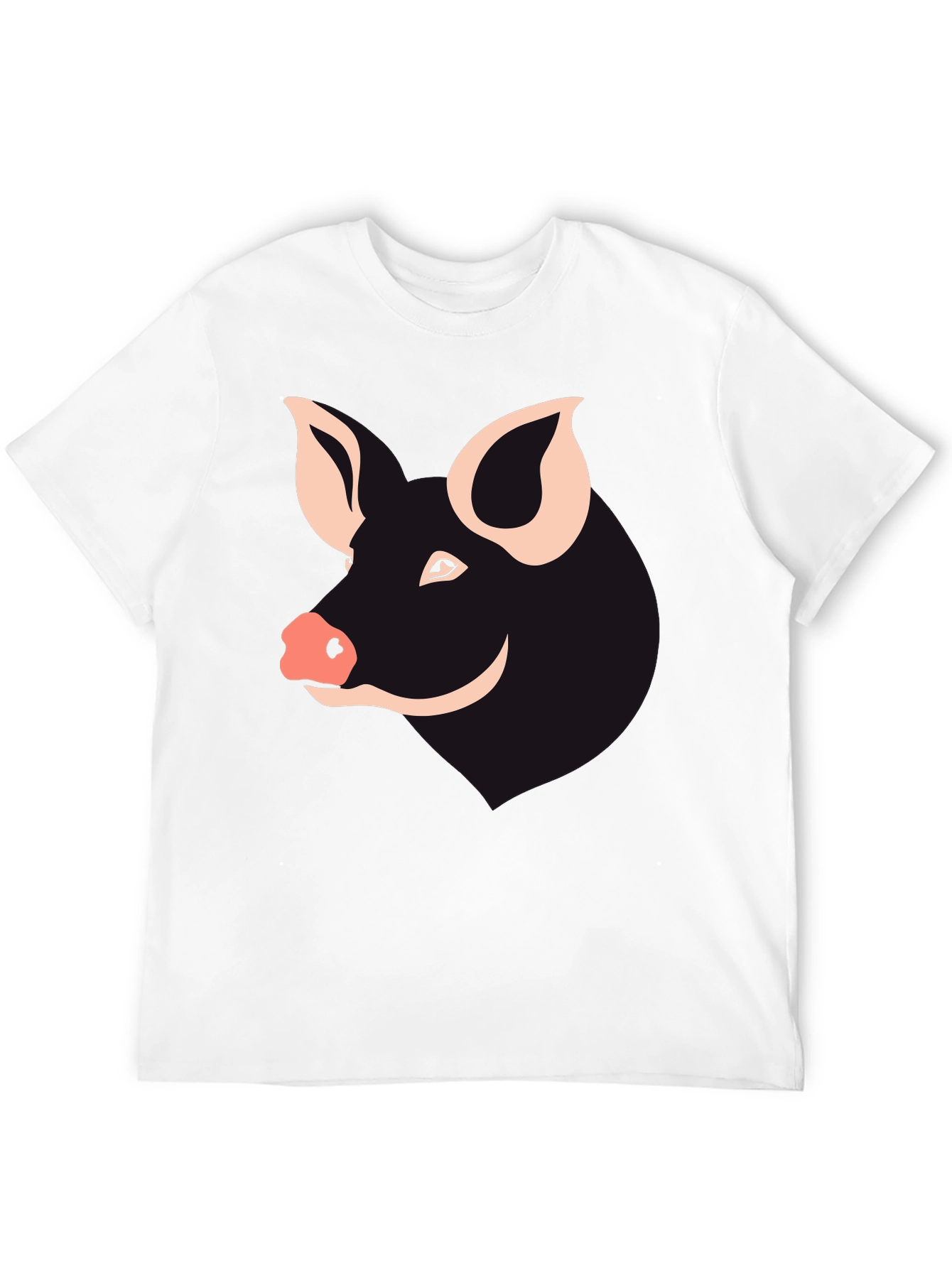 Pig Face Graphic Tee - Black Cotton T-Shirt