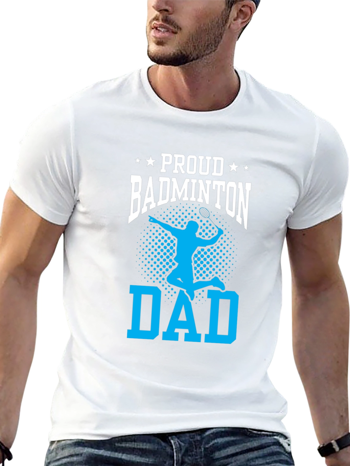 Proud Badminton Dad Graphic Tee