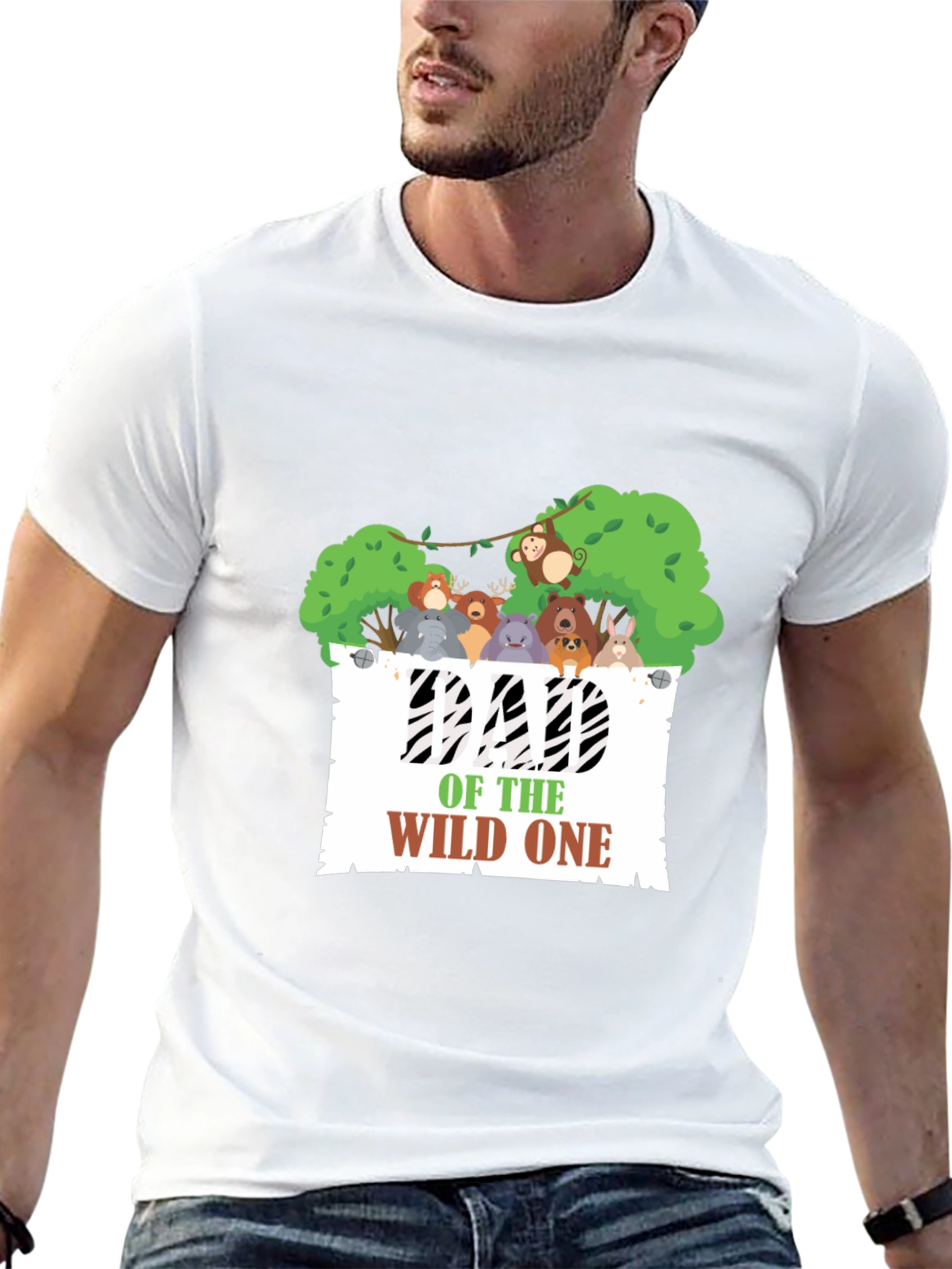 Dad of the Wild One Black Graphic Tee