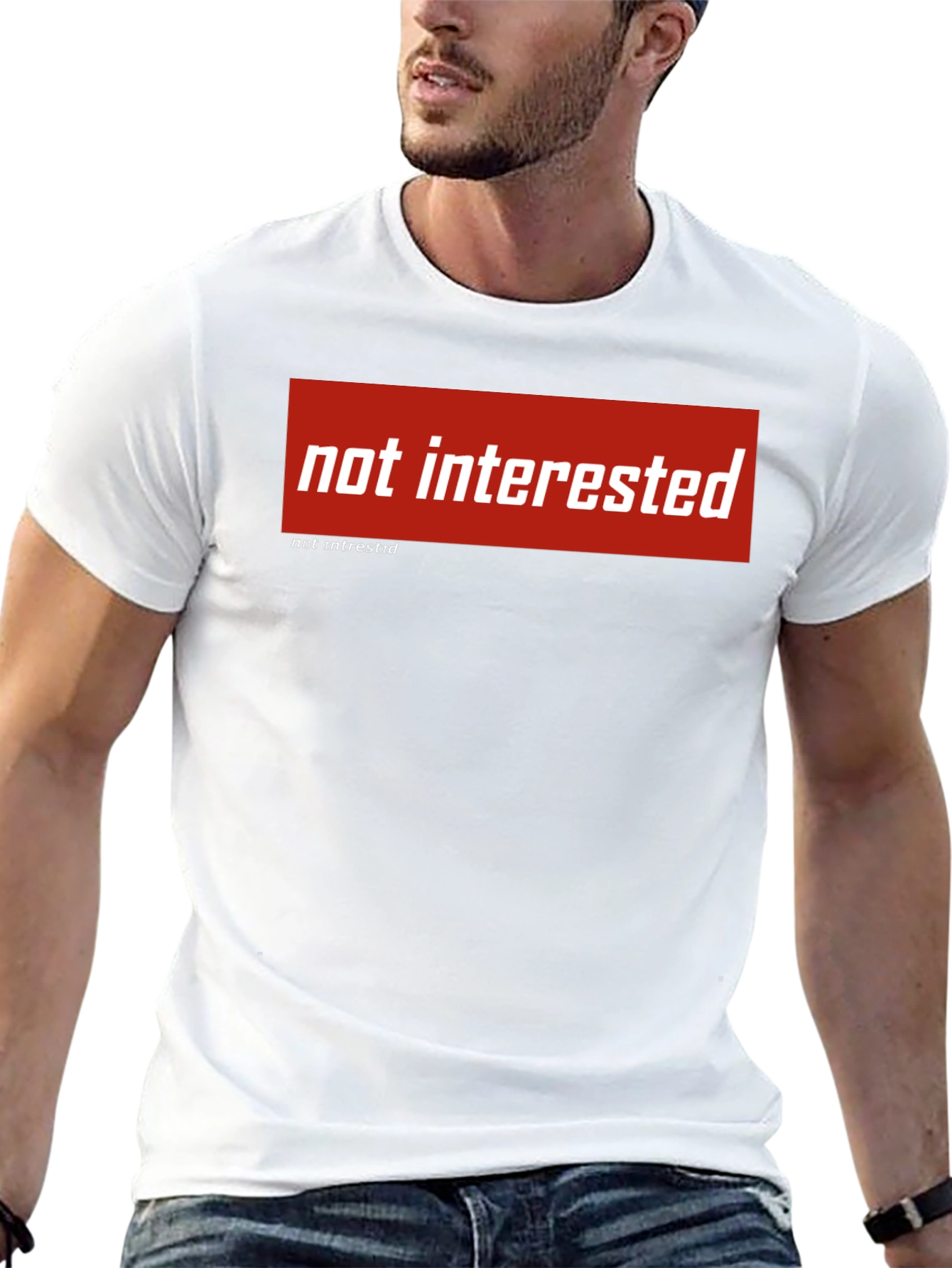 Not Interested Graphic Tee - Black