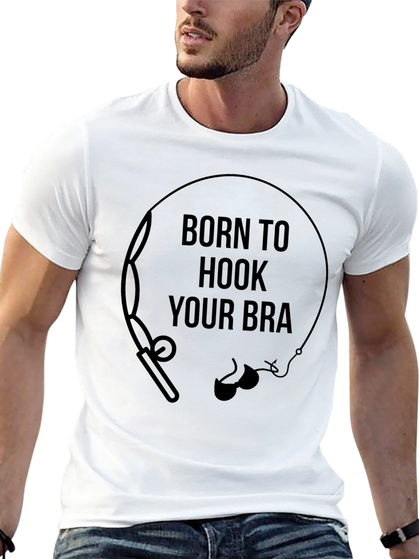 Born to Hook Your Bra Funny Graphic T-Shirt
