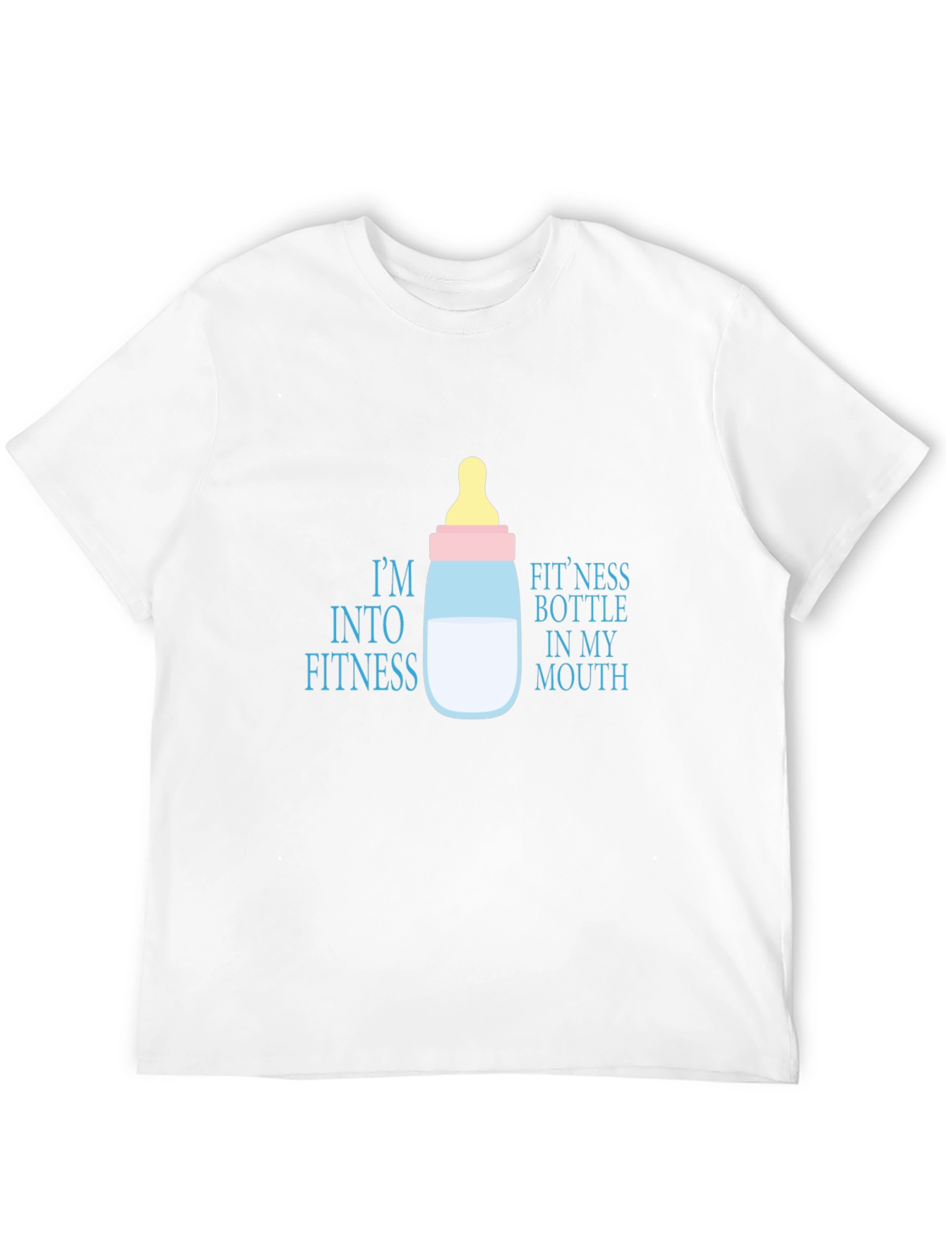 Humorous Fitness Bottle Graphic T-Shirt
