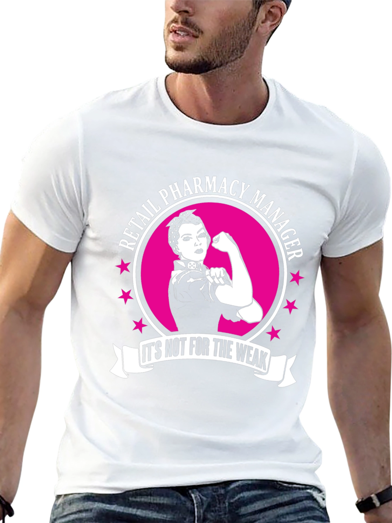 Retail Pharmacy Manager T-Shirt: Strong Woman Design