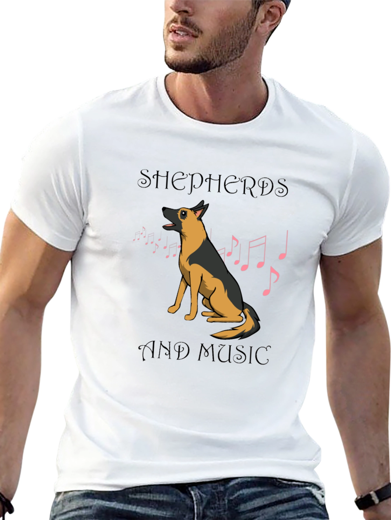 German Shepherd Music T-Shirt - Dog Lover Tee