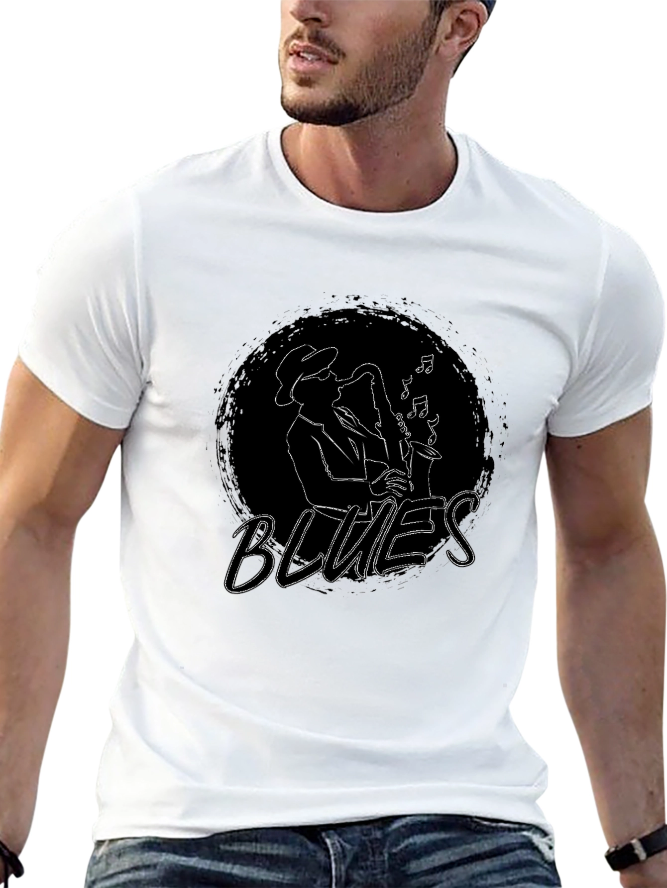 Blues Music Saxophone Graphic T-Shirt