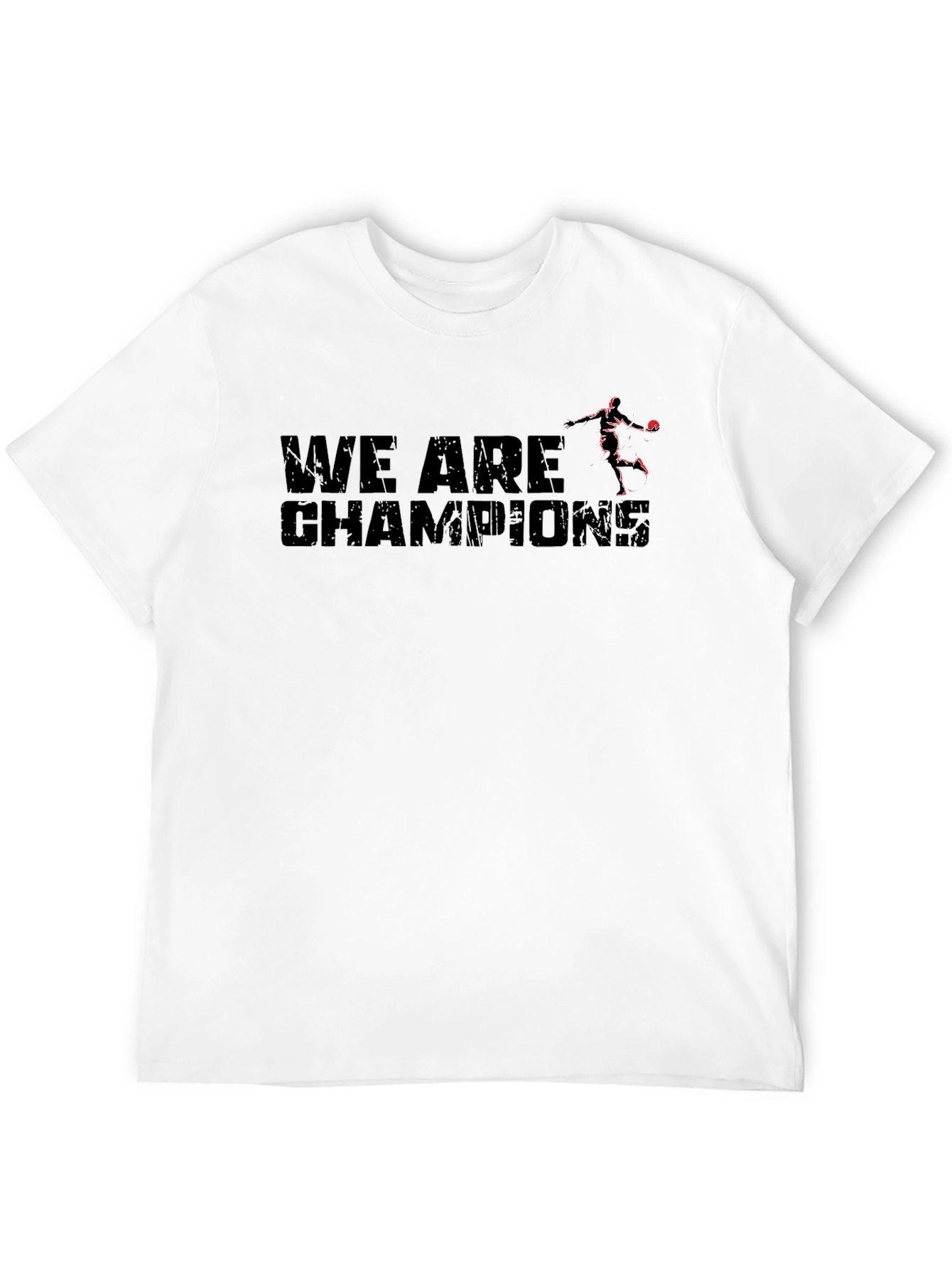 We Are Champions Graphic Tee - Black Cotton Shirt