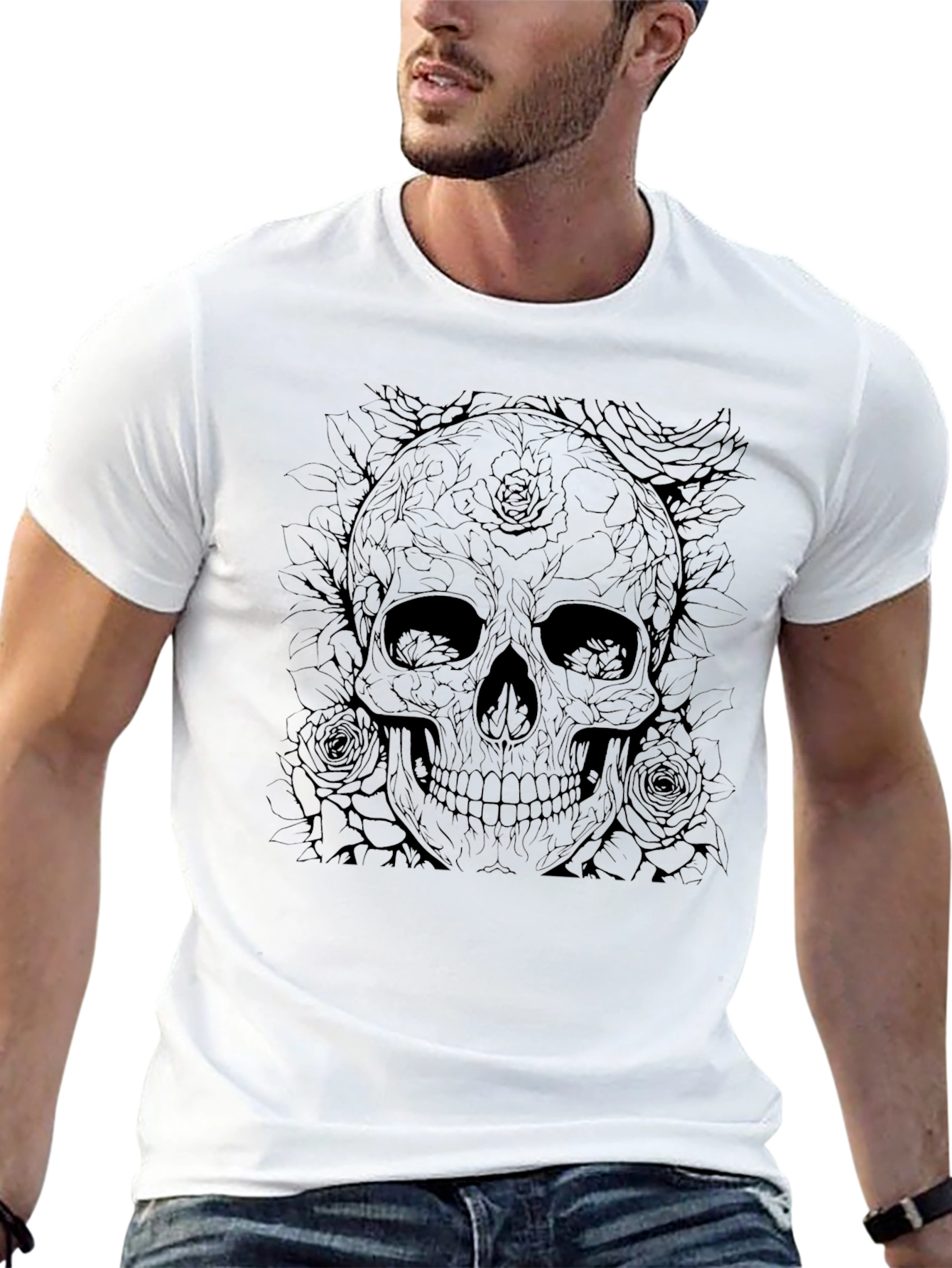 Skull & Roses Graphic T-Shirt