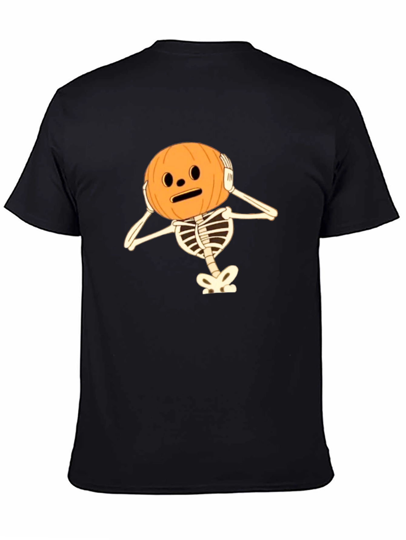 Skeleton Pumpkin Head Halloween T-Shirt