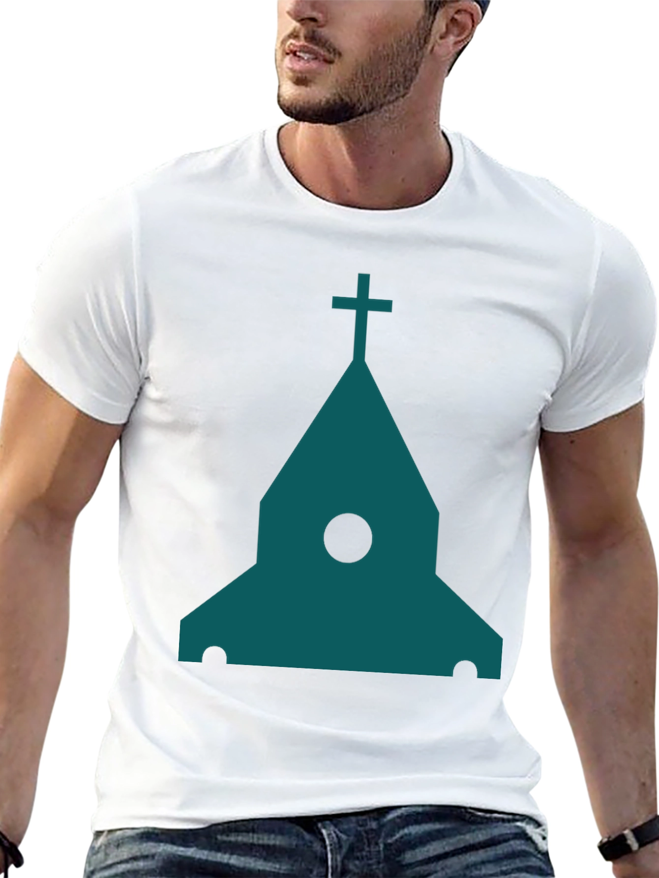 Modern Church Graphic Tee - Black Cotton Blend