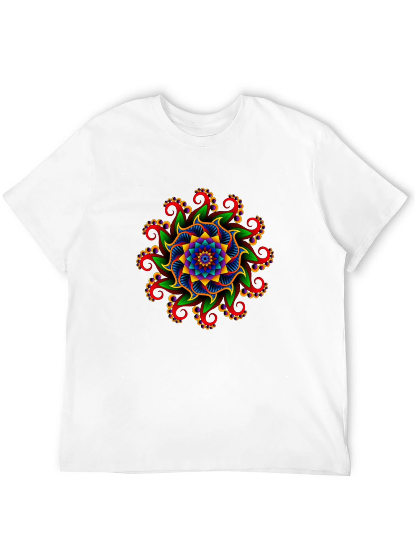 Vibrant Mandala Graphic Tee - Unisex Black T-Shirt