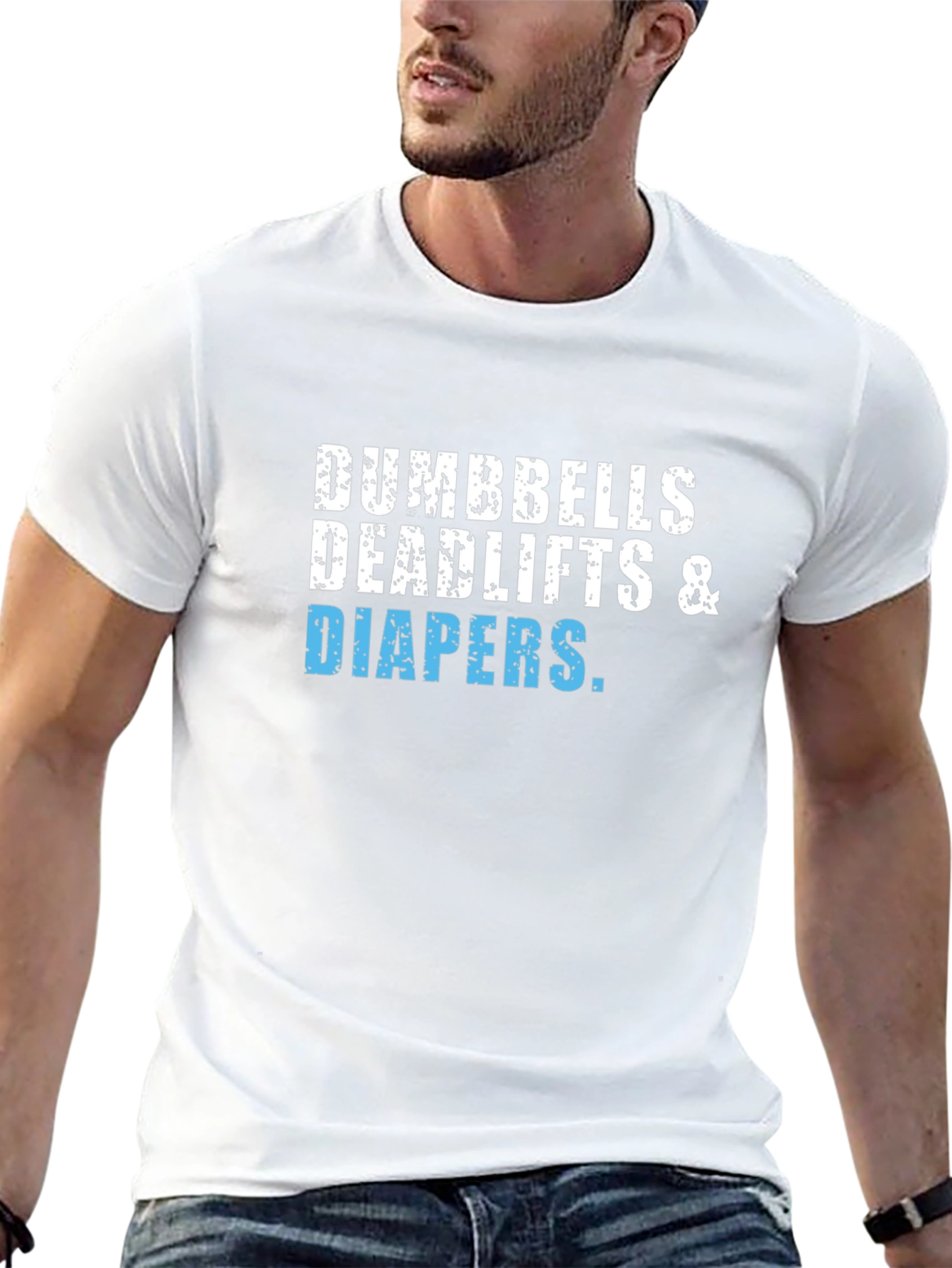 Dumbbells Deadlifts & Diapers Graphic Tee
