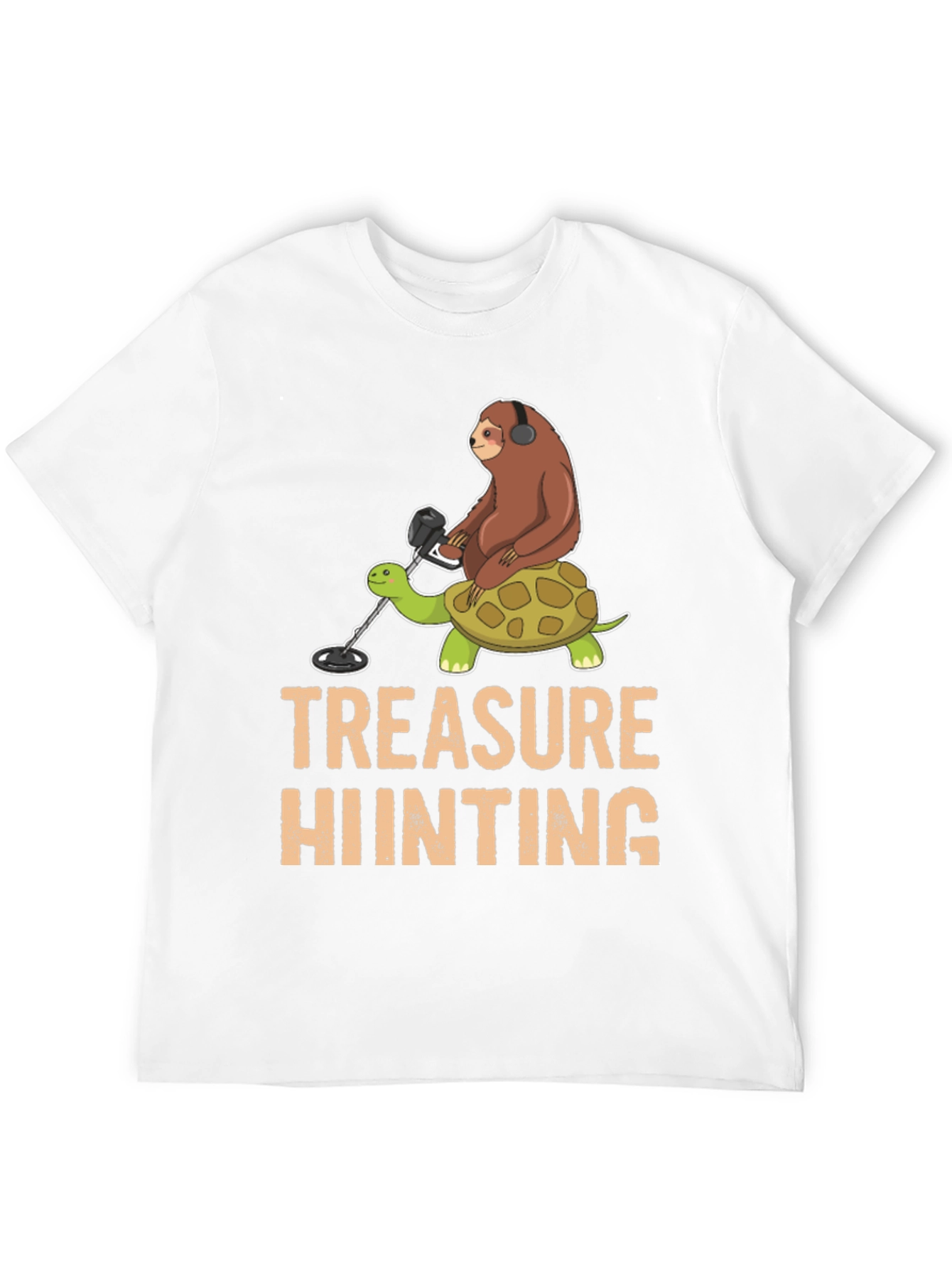 Treasure Hunting Sloth Riding Turtle T-Shirt