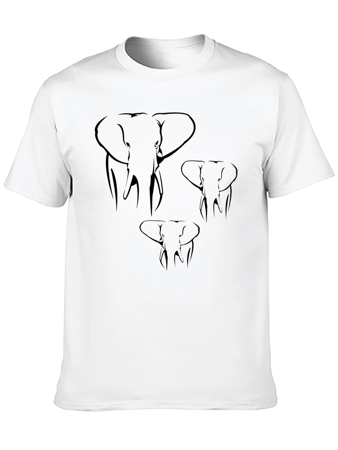 Elephant Silhouette Graphic Tee - Black