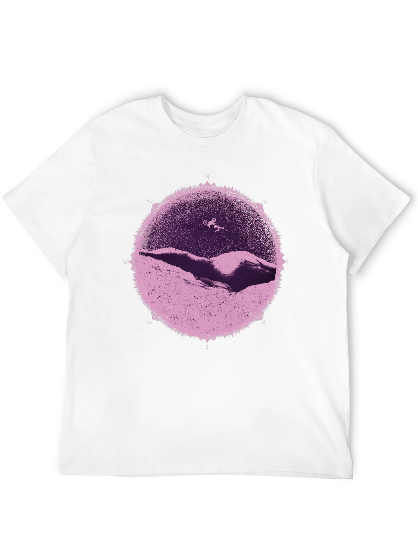 Abstract Mountain Bike T-Shirt - Black Cotton Graphic Tee