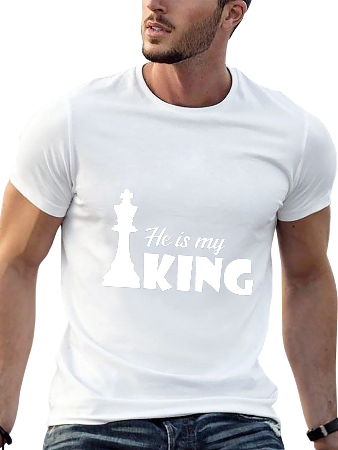 He is My King Chess Piece Black T-Shirt