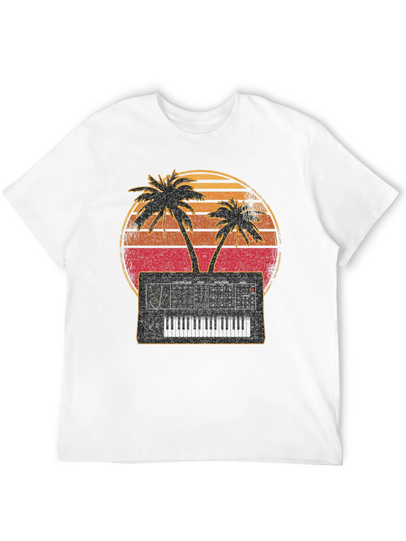 Synthwave T-Shirt Palm Tree Synthesizer Music Tee
