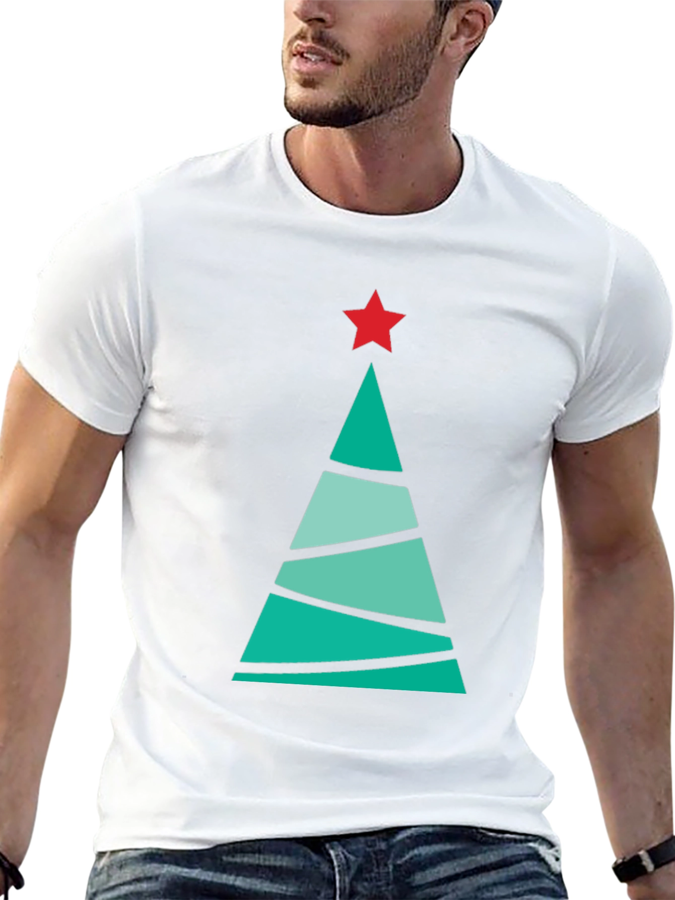 Festive Christmas Tree Graphic Tee - Holiday Cheer