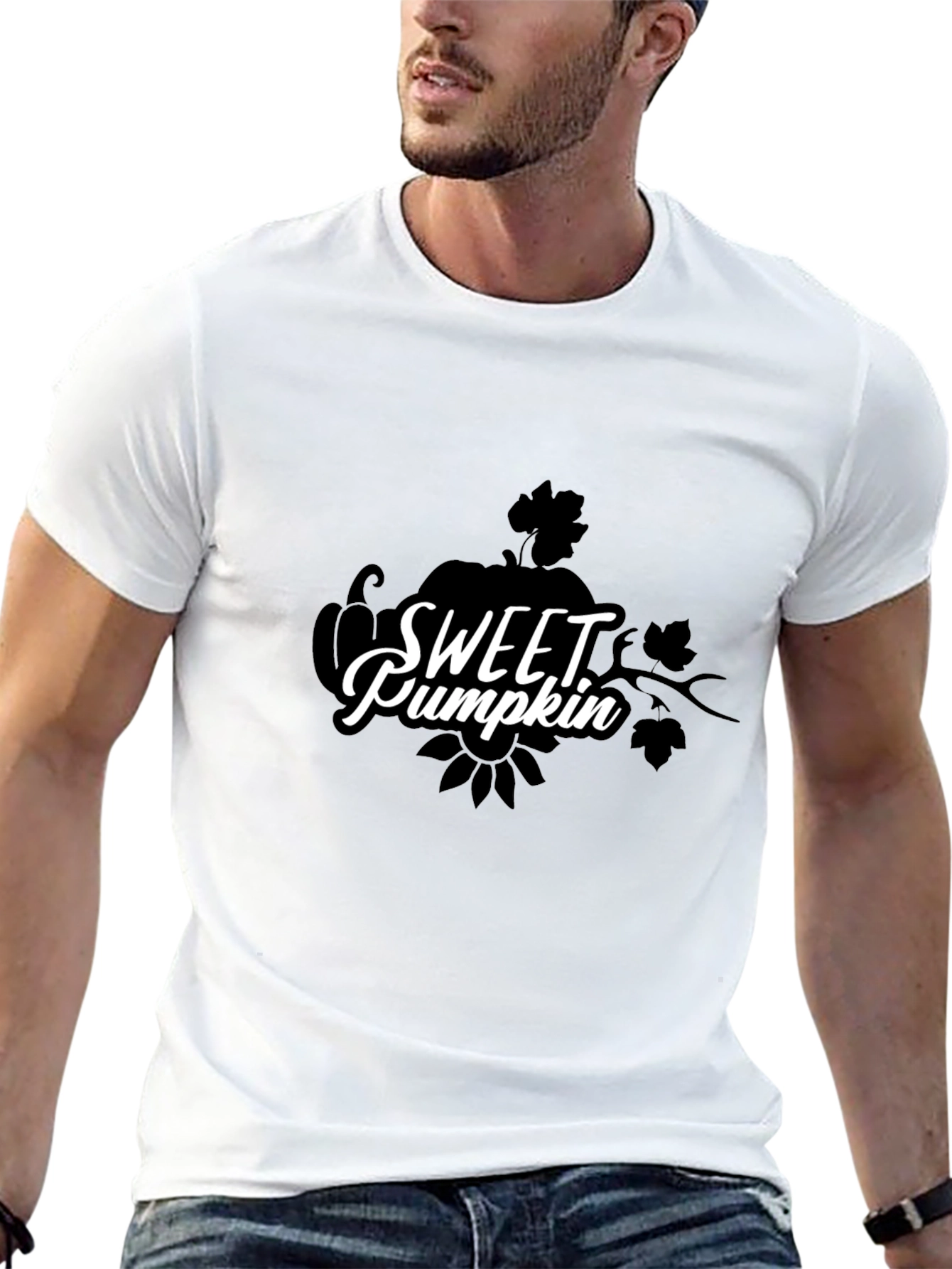 Sweet Pumpkin Graphic Black T-Shirt