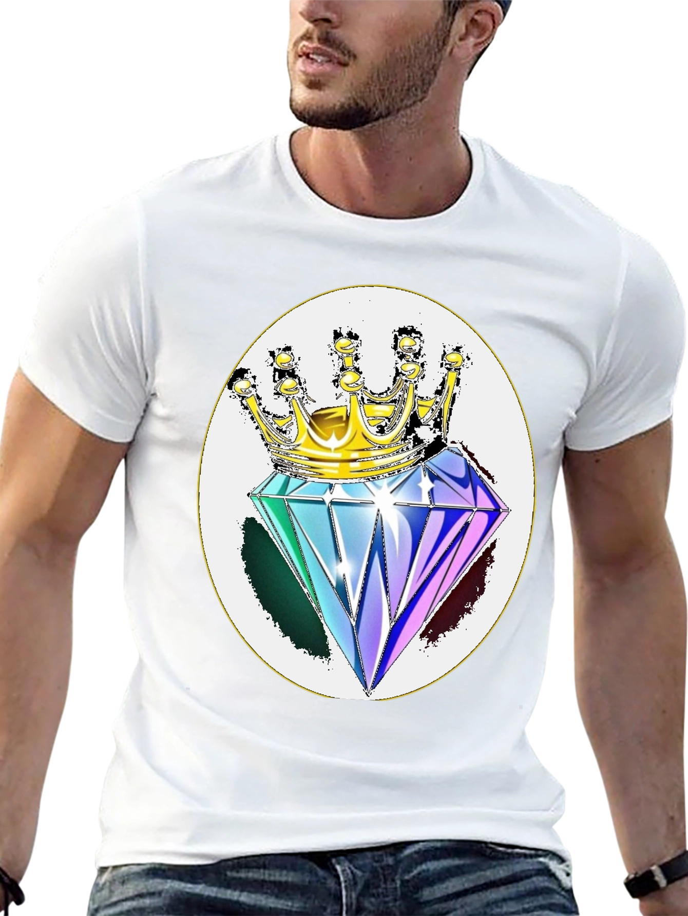 Diamond King Graphic Tee - Stylish Black Shirt