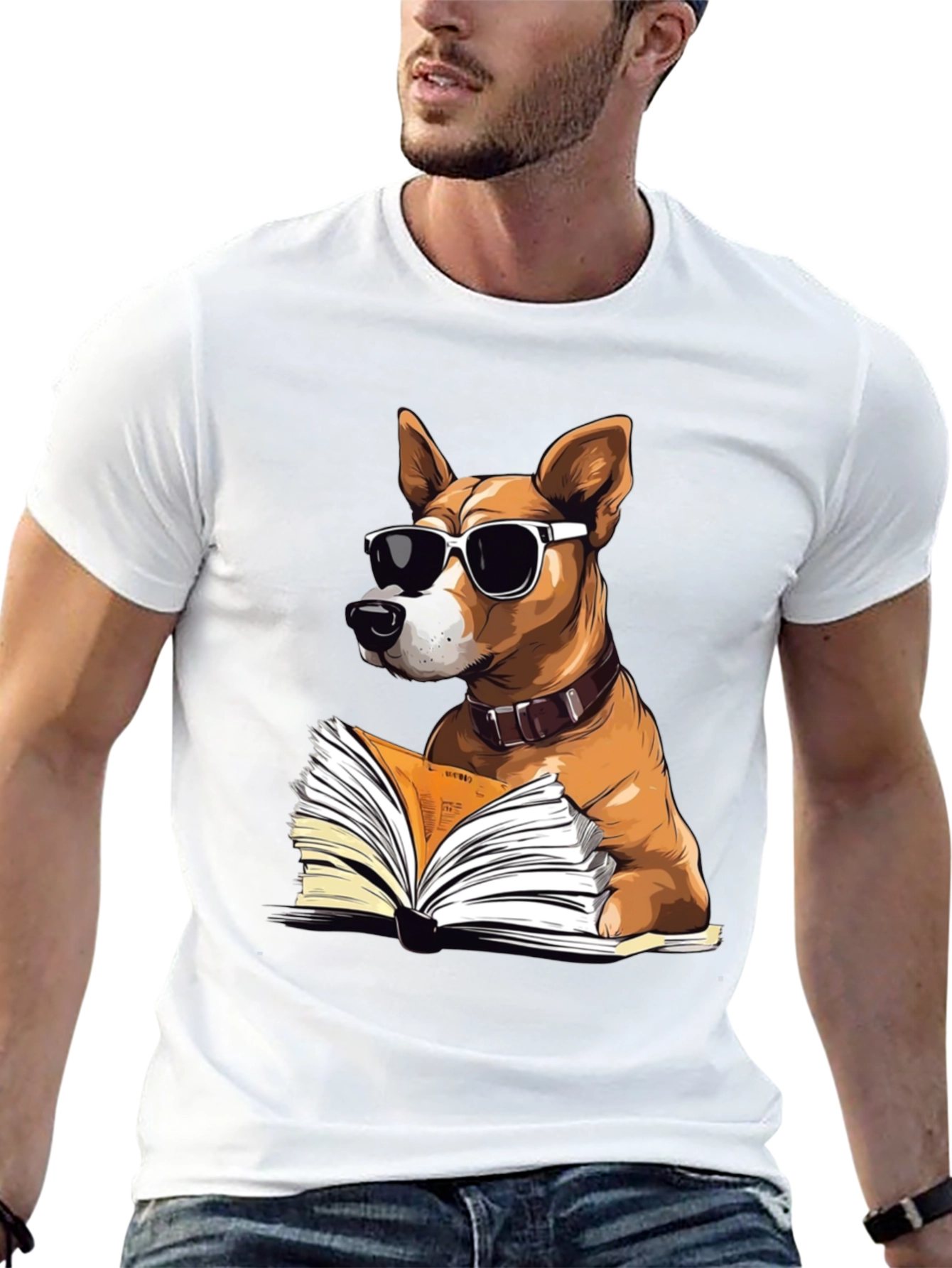 Cool Dog Reading T-Shirt - Book Lover Tee