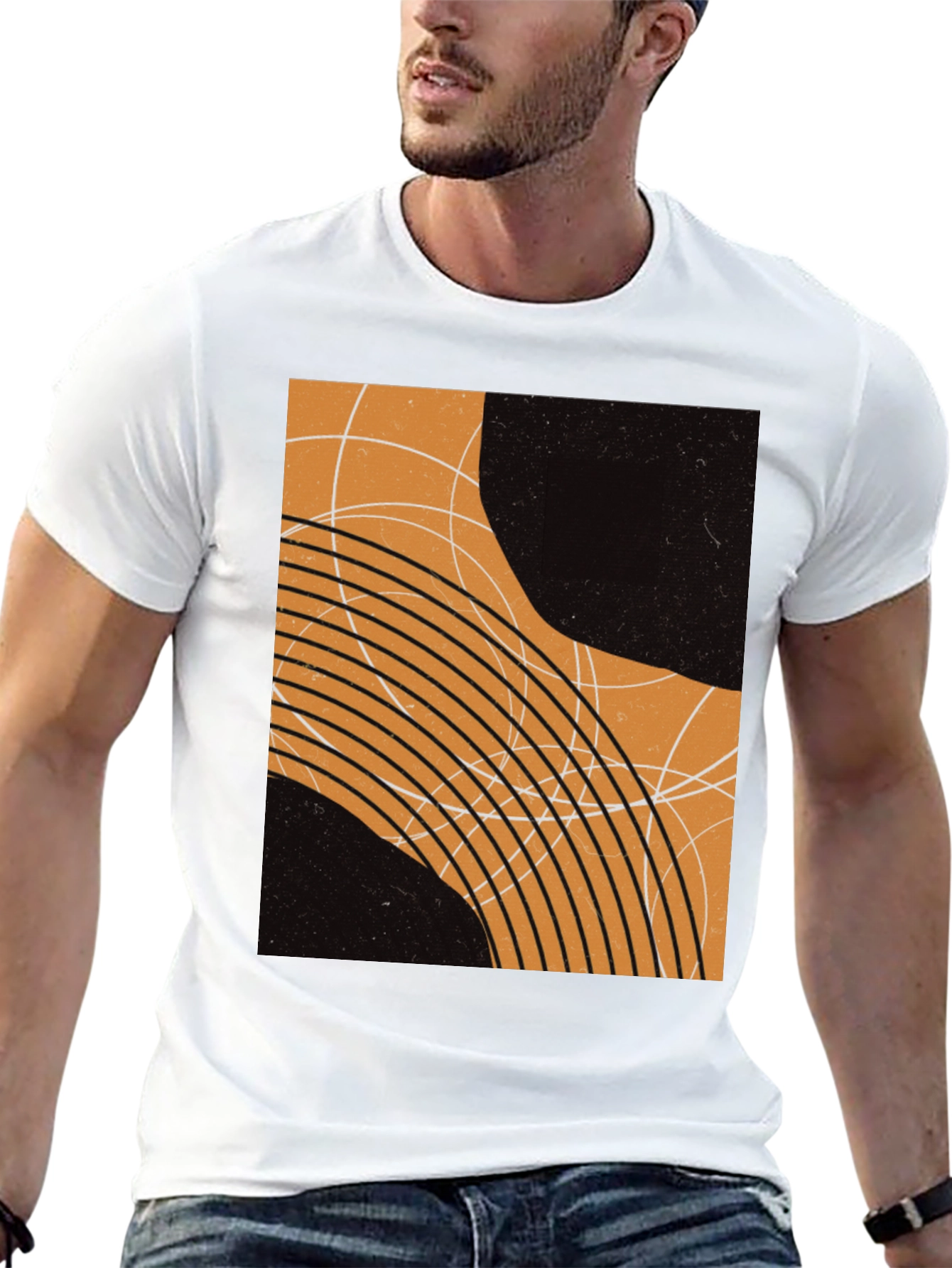 Abstract Graphic Print Black T-Shirt