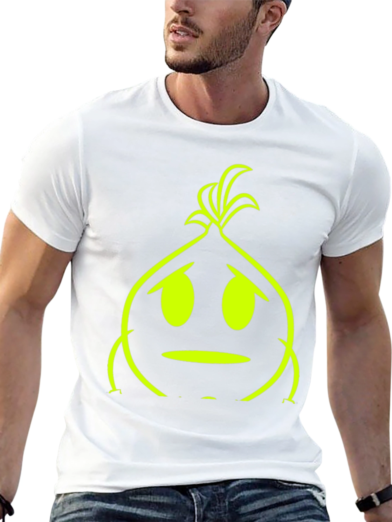 Sad Onion Graphic Tee - Black Cotton T-Shirt
