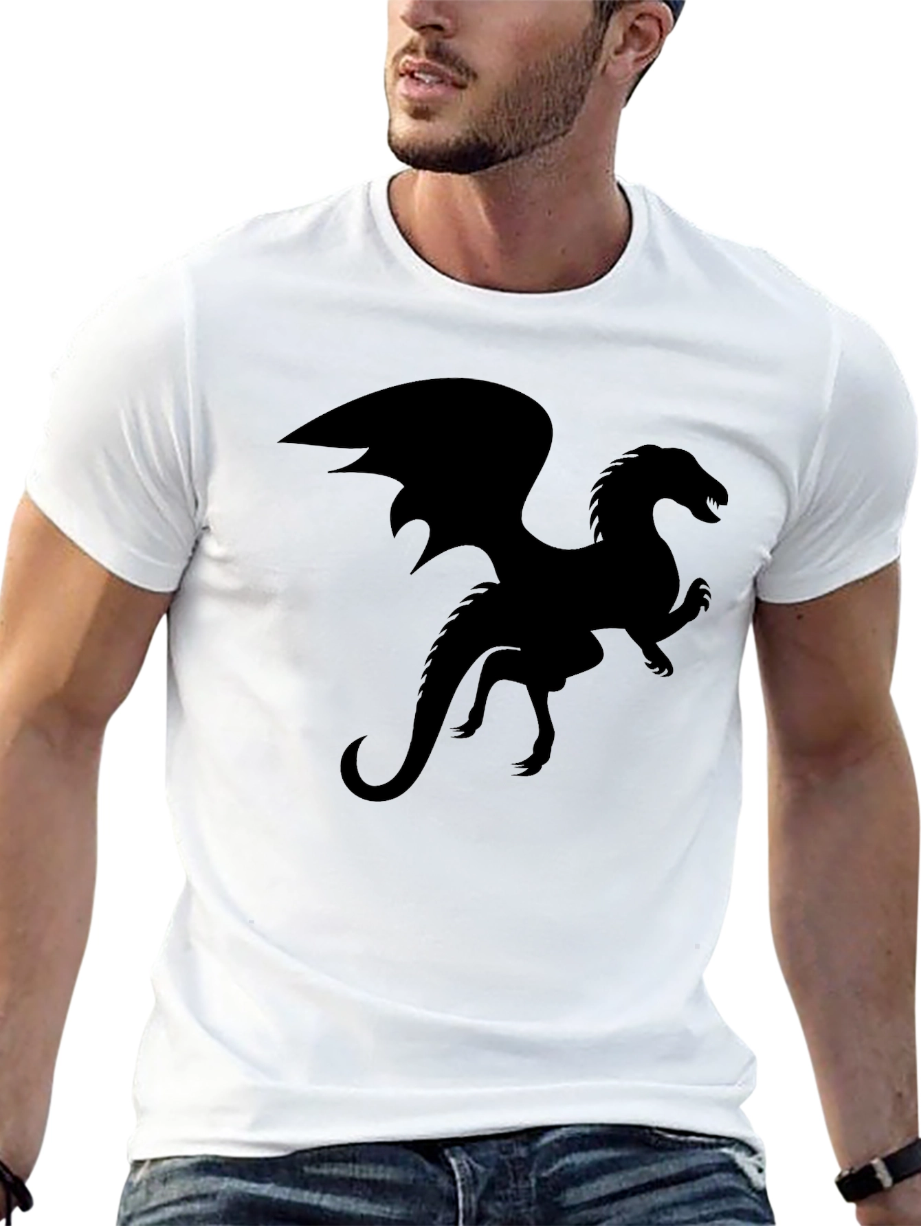 Black Dragon Silhouette Graphic Tee