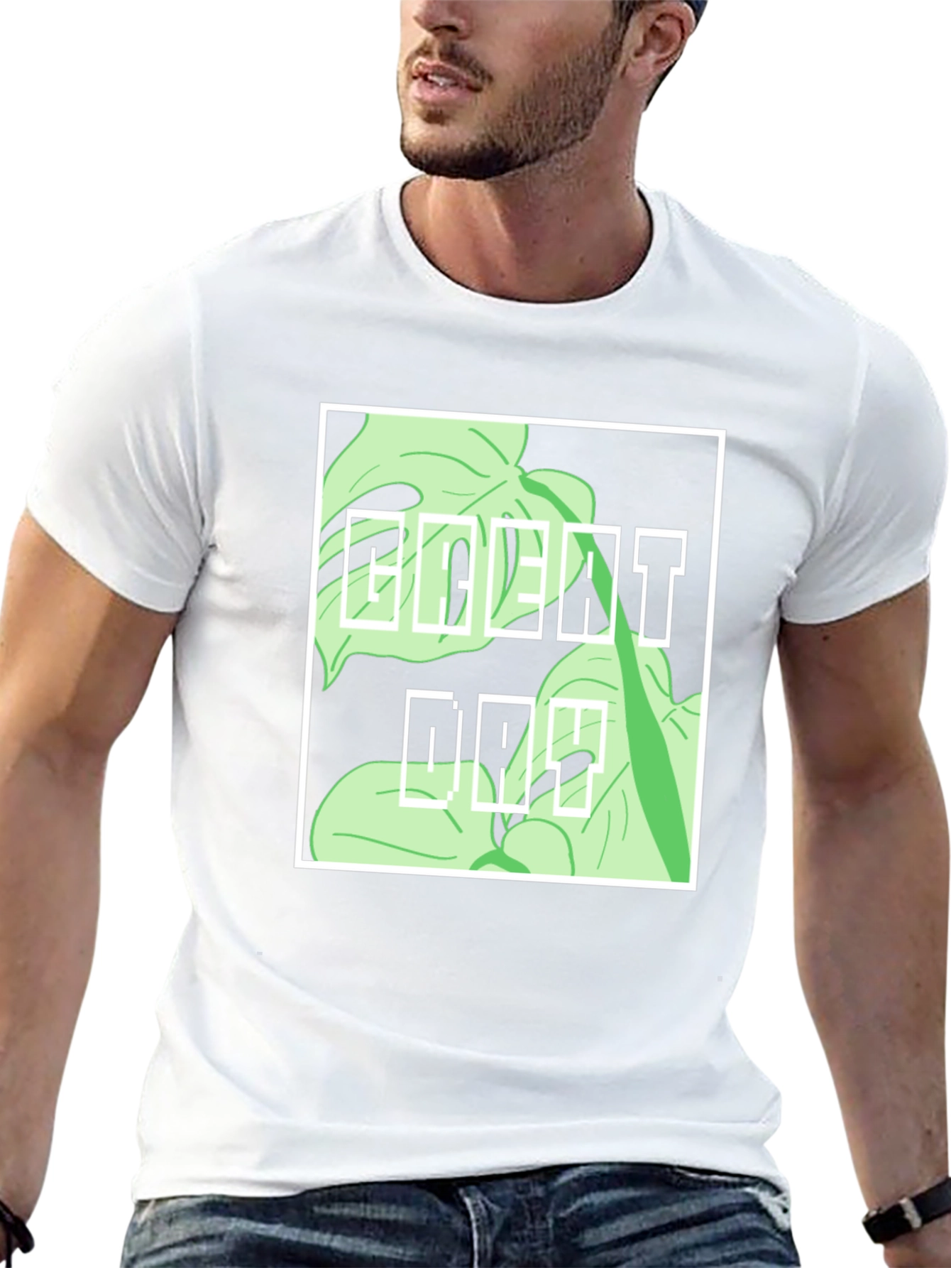 Urban Monstera Leaf Graphic Tee - Everyday Cool